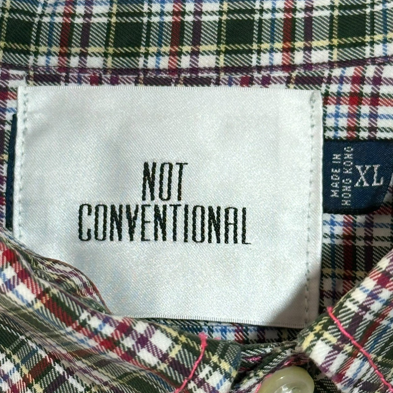 NOT CONVENTIONAL(ノットコンベンショナル) ”Ralph Lauren” Short Length Remake Check Shirt ショート丈 リメイク チェック シャツ XL ホワイト×グリーン 長袖 再構築