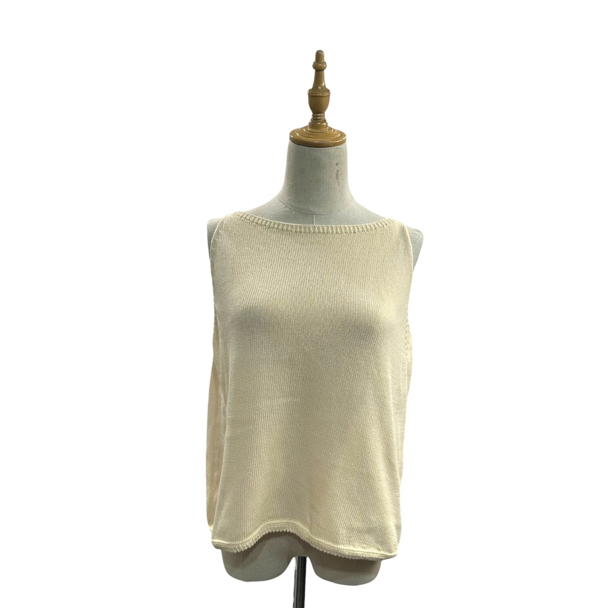 Atelier Andante(アトリエアンダンテ) Linen knit sleeveless top リネン ニット ノースリーブ トップ FREE アイボリー ベスト