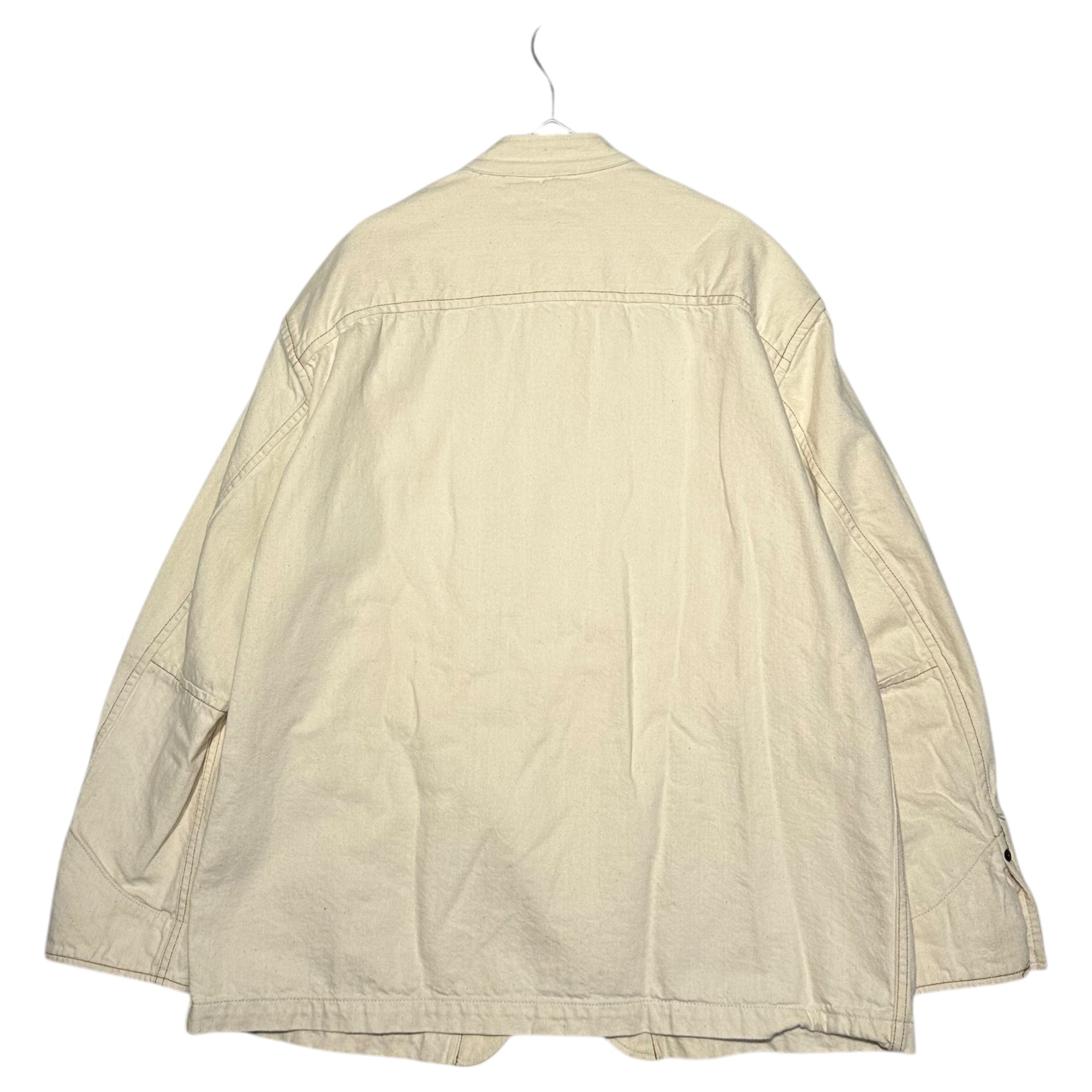 BLUE BLUE(ブルーブルー) Stand Collar White Denim Coverall Jacket スタンドカラー ホワイト デニム カバーオール ジャケット 2(M程度) オフホワイト