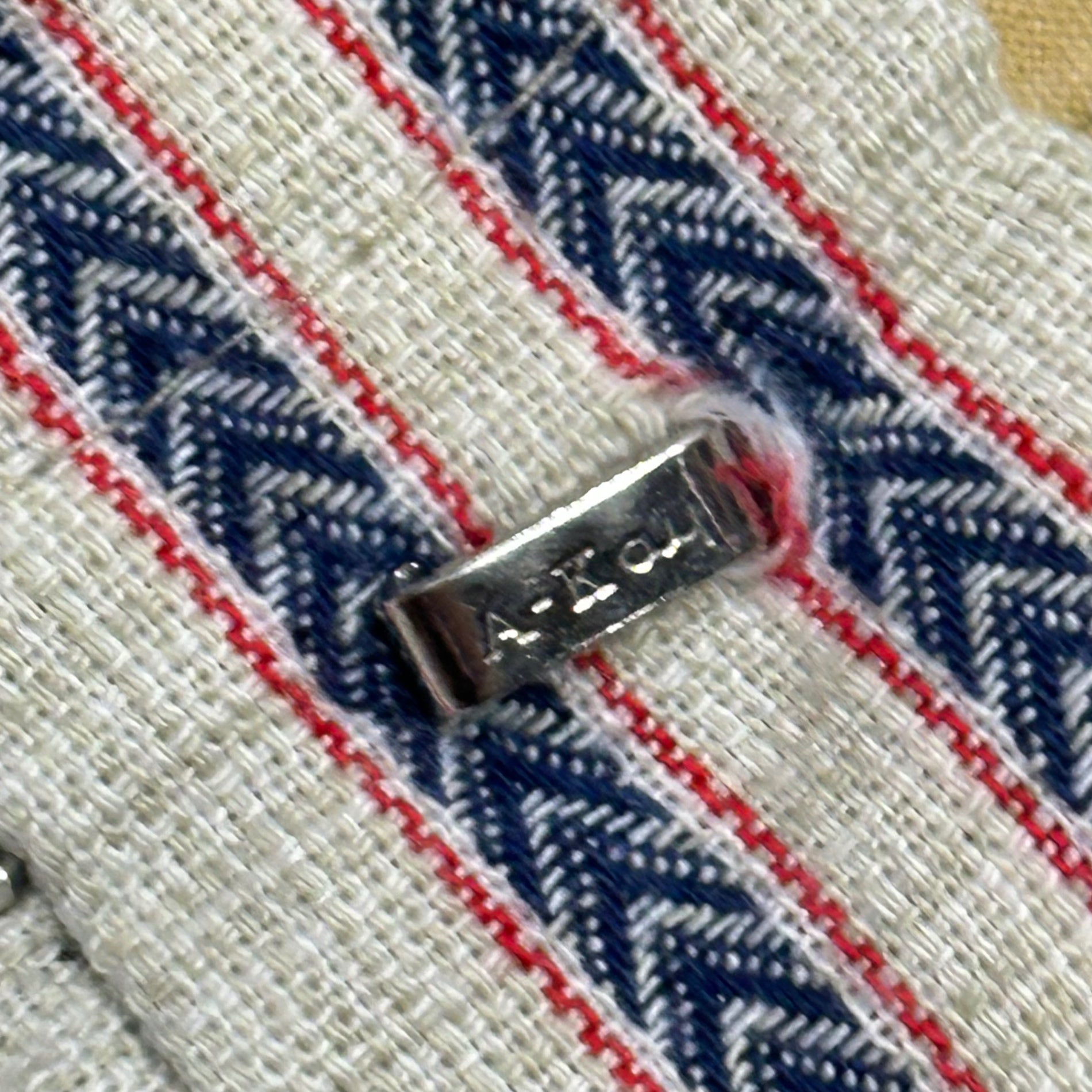 VINTAGE(ヴィンテージ) 70~80's Linen Striped Shorts リネン ストライプ ショーツ ハーフパンツ アイボリー×ネイビー×レッド