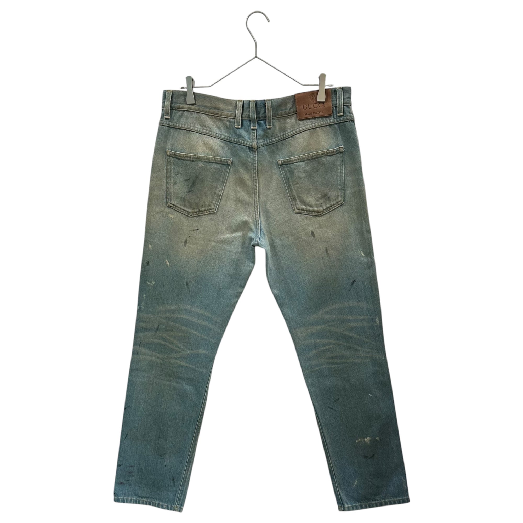 GUCCI(グッチ) 15SS By Frida Giannini 1953 Hand Painted Denim Pants ハンドペイント デニム パンツ 375819 48 ライトインディゴ フリーダ期
