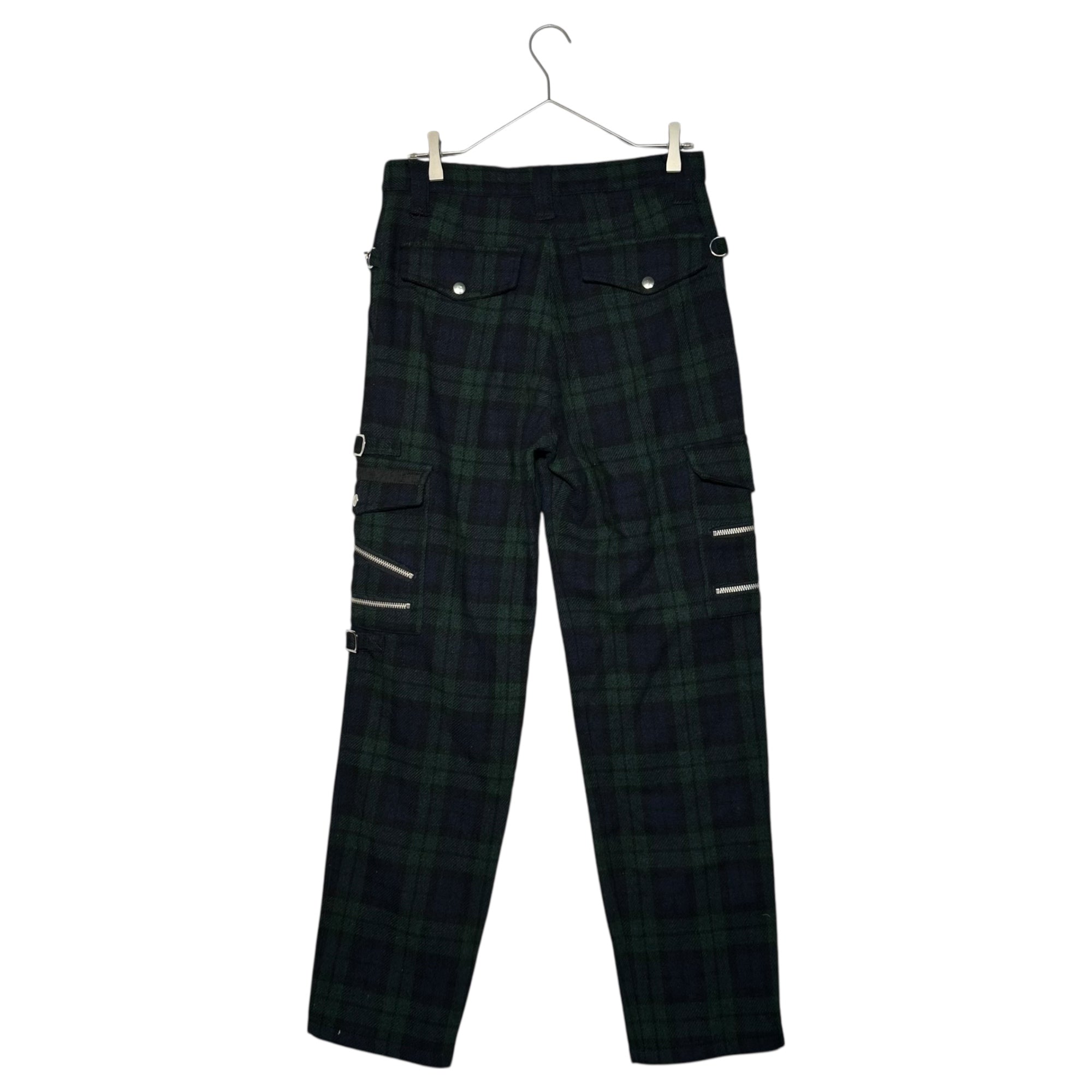666(トリプルシックス) Army Zip Wool Bondage Pants アーミー ジップ ウール ボンテージ パンツ L グリーン×ネイビー