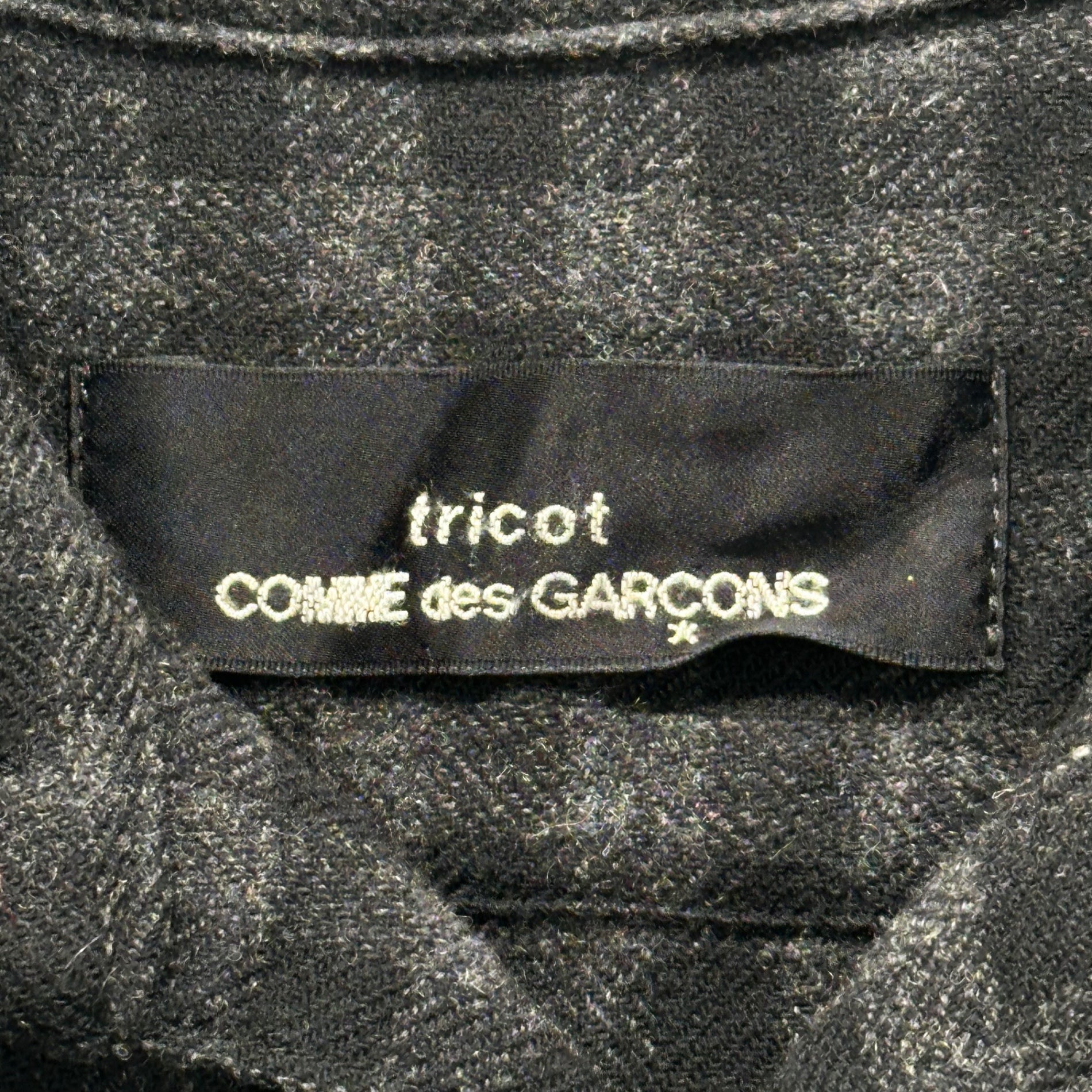 tricot COMME des GARCONS(トリココムデギャルソン) 80's Slash-Processed Wool Check Long Shirt Dress 80年代 スラッシュ加工 ウール チェック ロング シャツ ワンピース TO-050210 FREE グレー×ブラック 川久保玲 本人期 アーカイブ