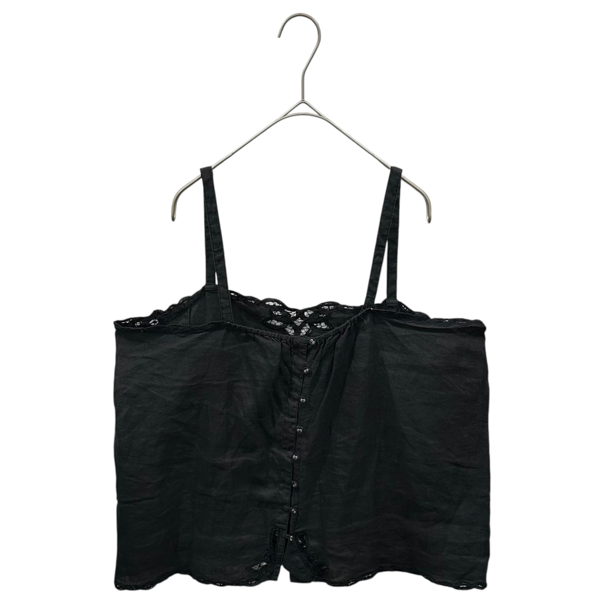 Vlas Blomme(ヴラスブラム) Linen lace camisole リネン レース キャミソール 131266 FREE ブラック