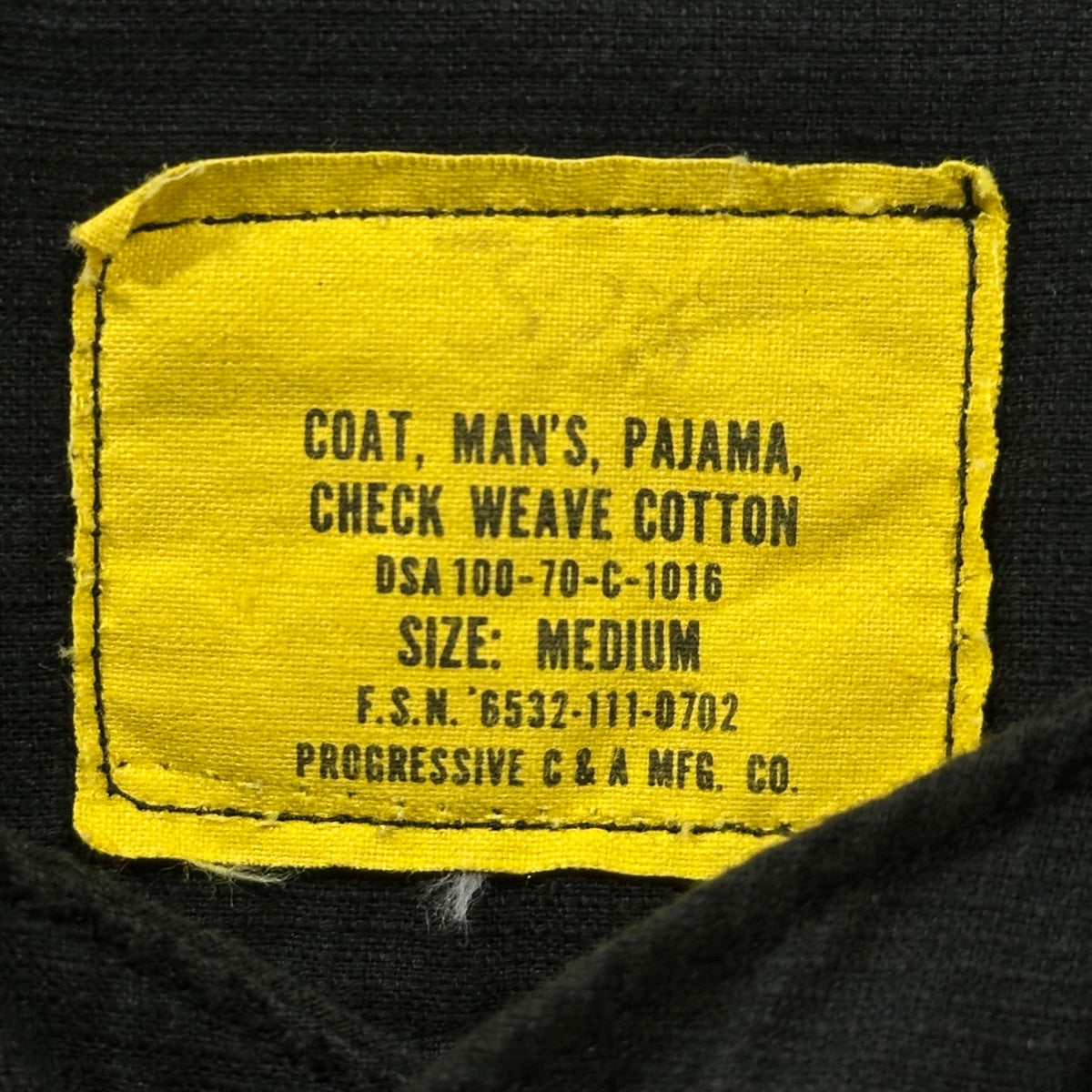 US ARMY(アメリカ軍) 1970's overdye medical pajama shirt オーバーダイ 後染め メディカル パジャマ シャツ 6532-111-0702 MEDIUM ブラック 70年代 ヴィンテージ ミリタリー