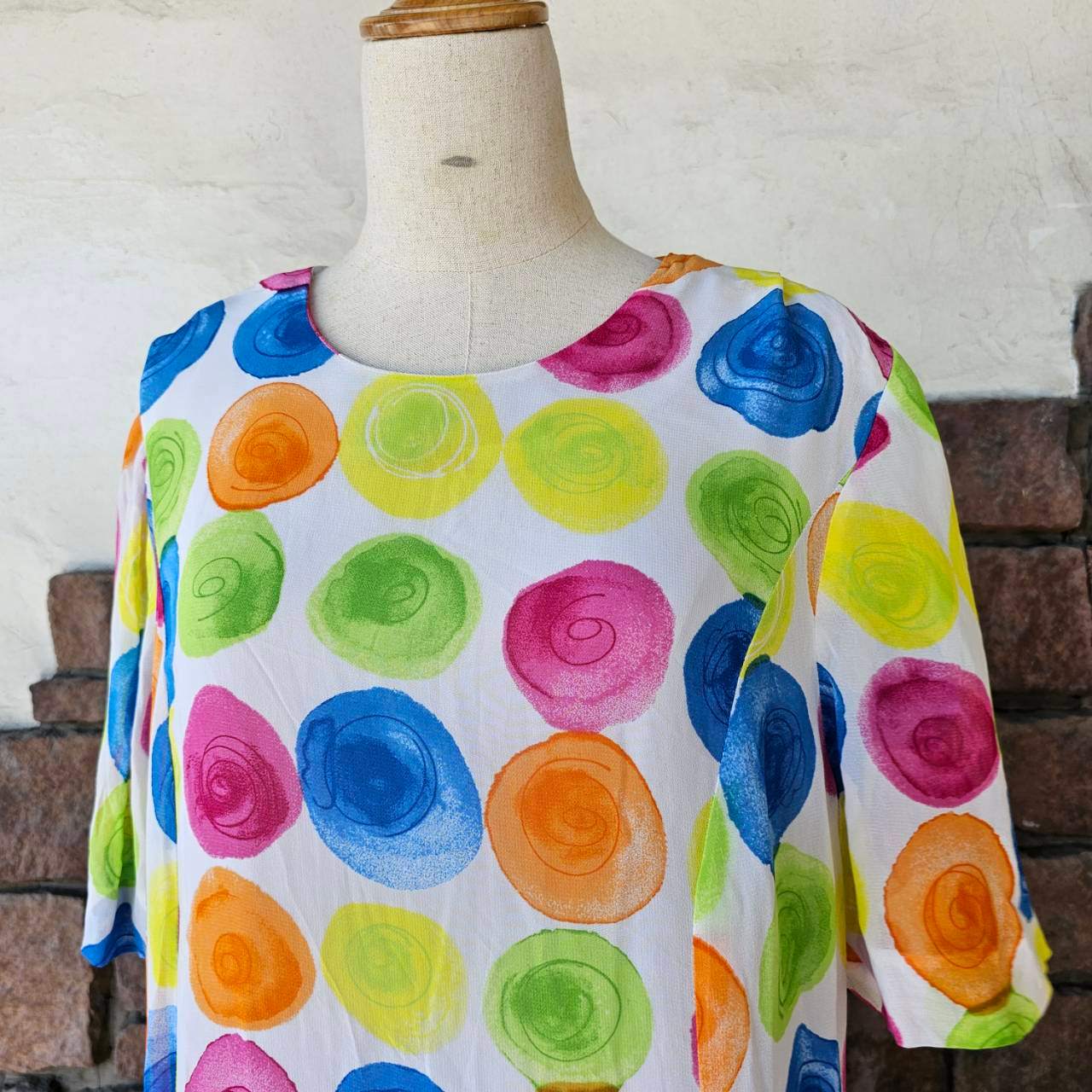 GIVENCHY(ジバンシィ) Uzu_90's~ multi-dot short sleeve dress マルチドット半袖ワンピース 44(Lサイズ程度) ミックス