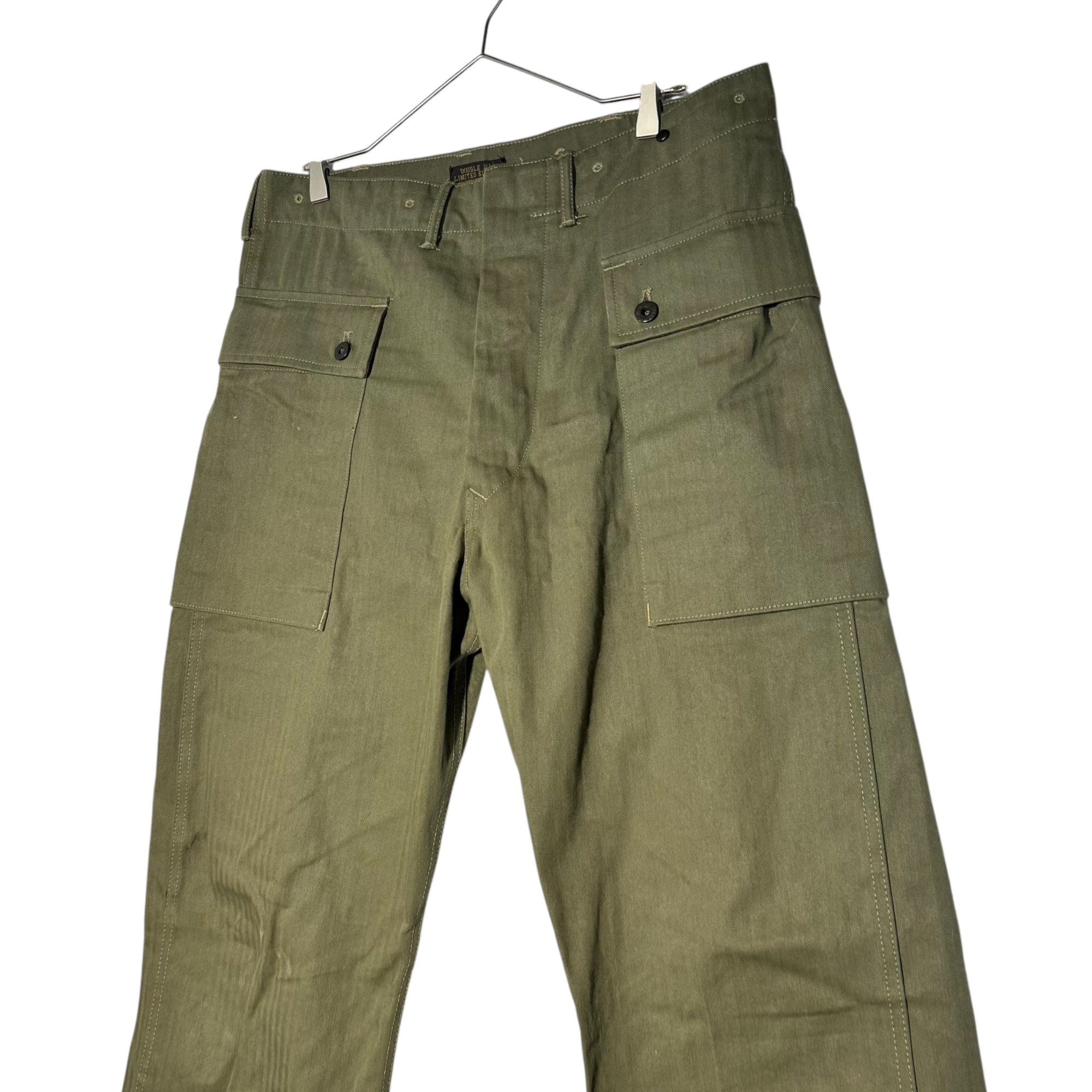 RRL(ダブルアールエル) Herringbone Military Cargo Pants ヘリンボーン ミリタリー カーゴ パンツ RN41381 34 セージグリーン