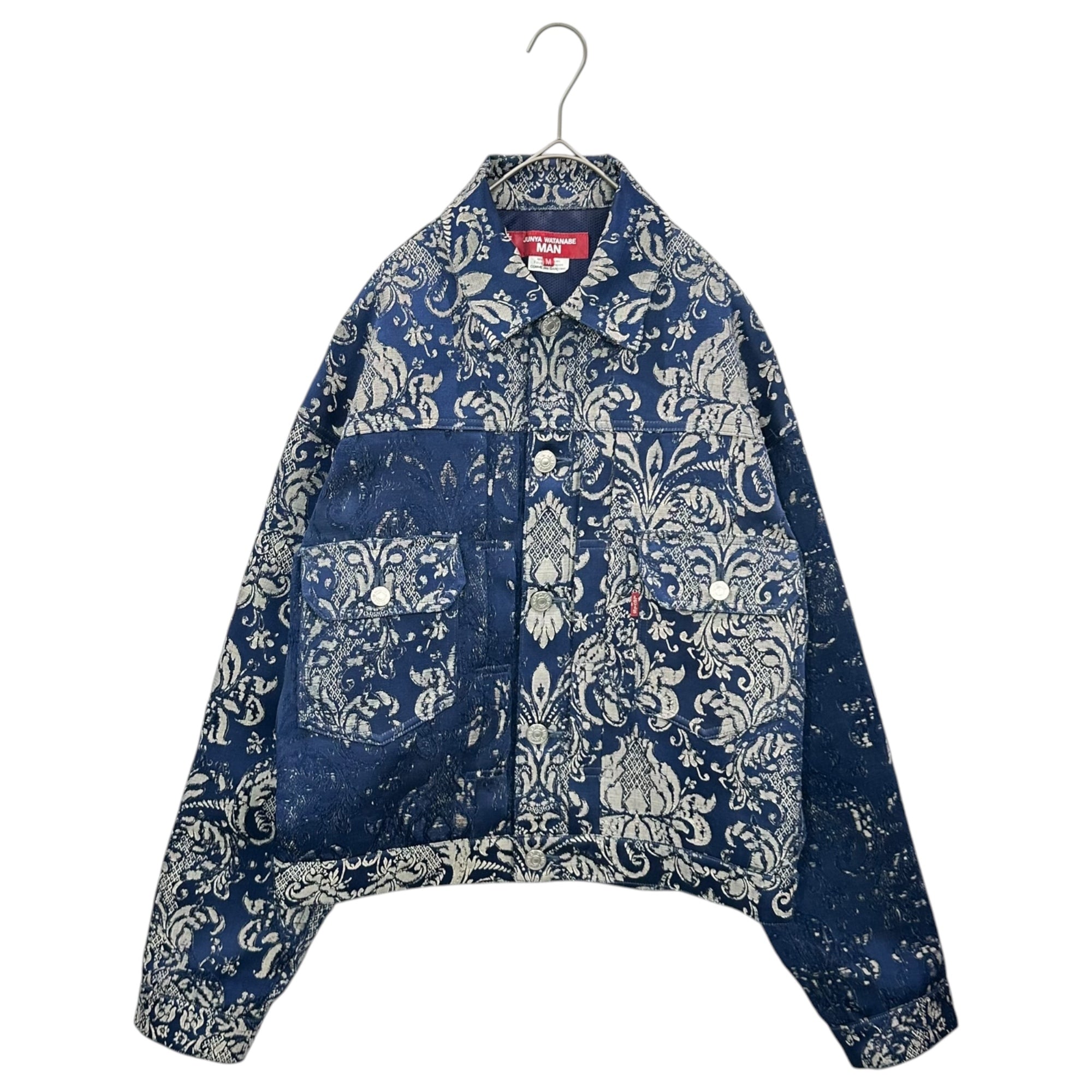 JUNYA WATANABE MAN×Levi's(ジュンヤワタナベマン×リーバイス) 26SS W-Name Ester Rayon Damask Jacket Wネーム エステル レーヨン ダマスク ジャケット WQ-J202 M ネイビー AD2025 コムデギャルソン コラボ