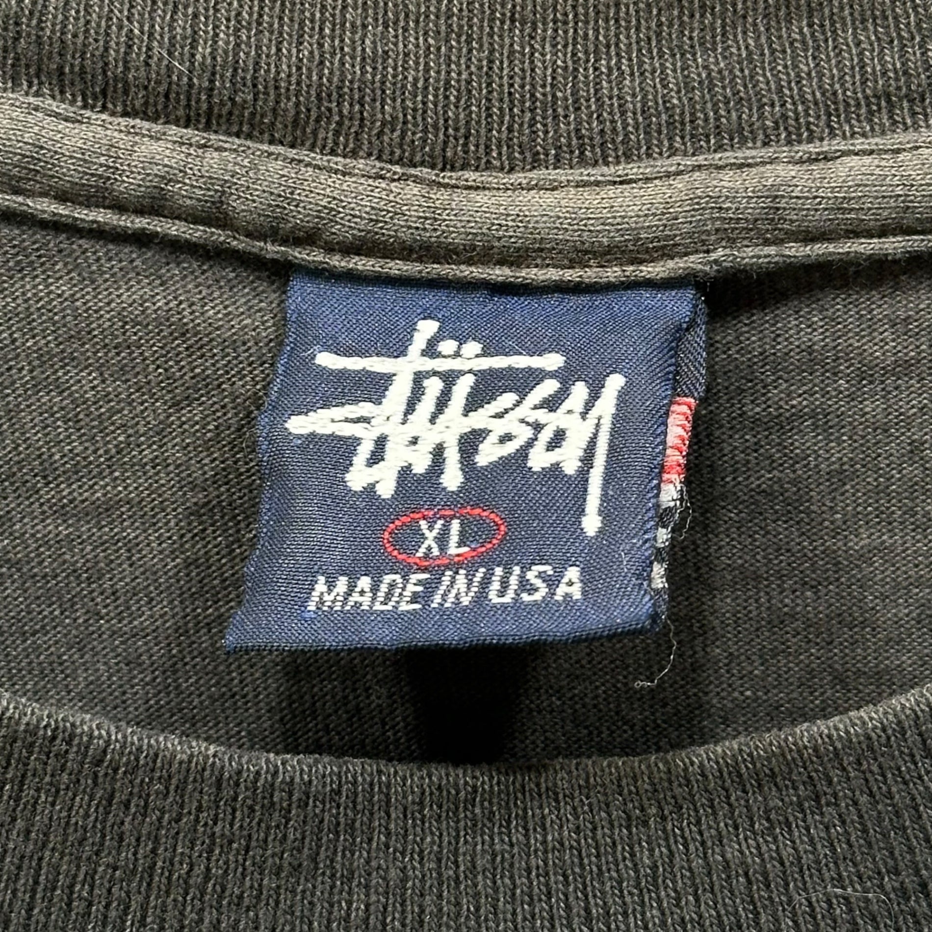 STUSSY(ステューシー) 90's INTERNATIONAL STUSSY-INTERNATIONAL SQUADRON 980 90年代 戦闘機 Tｼｬﾂ XL フェードブラック MADE IN USA