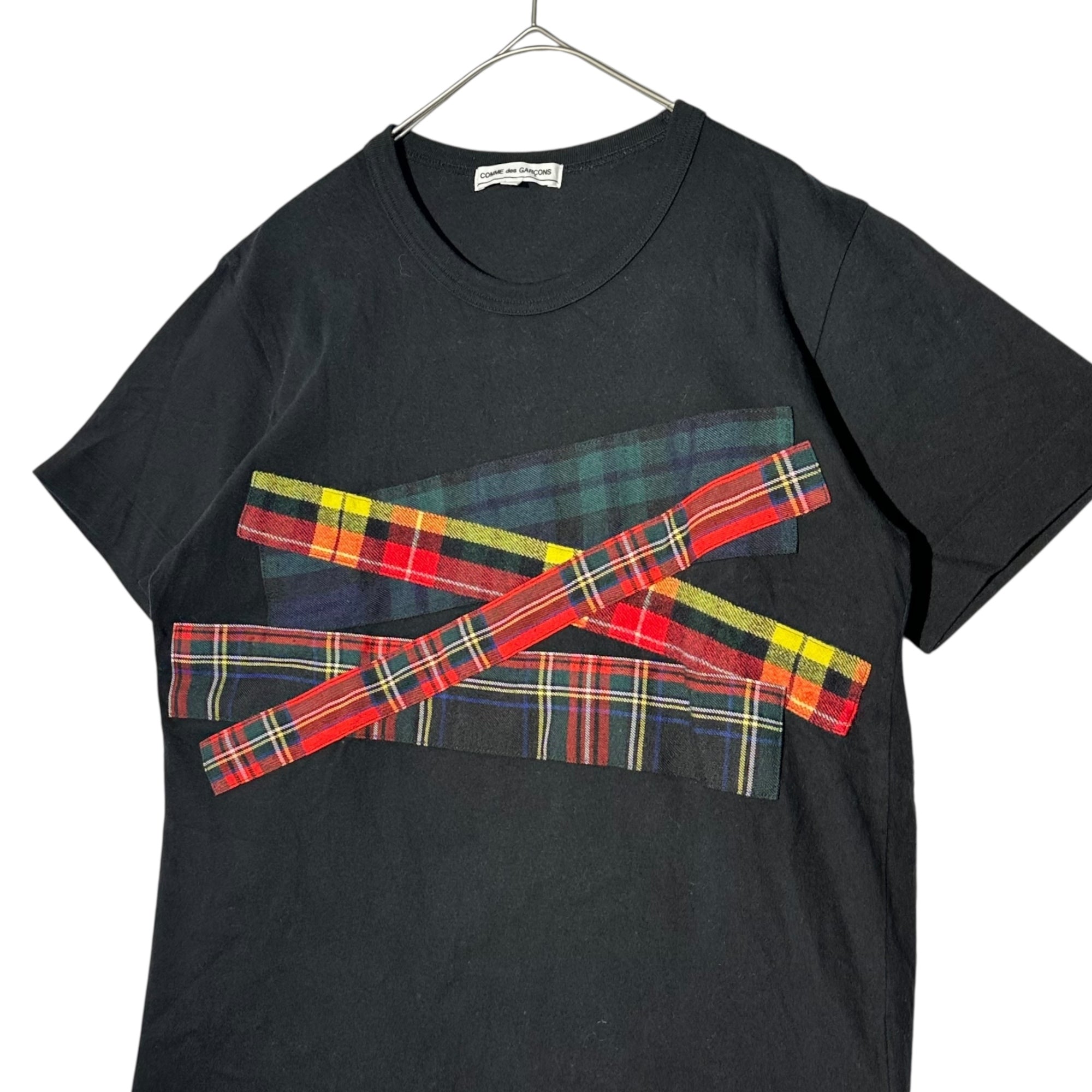 COMME des GARCONS(コムデギャルソン) 08AW Tartan Check Patchwork T-Shirt タータンチェック パッチワーク Tシャツ OB-T022 L ブラック AD2008