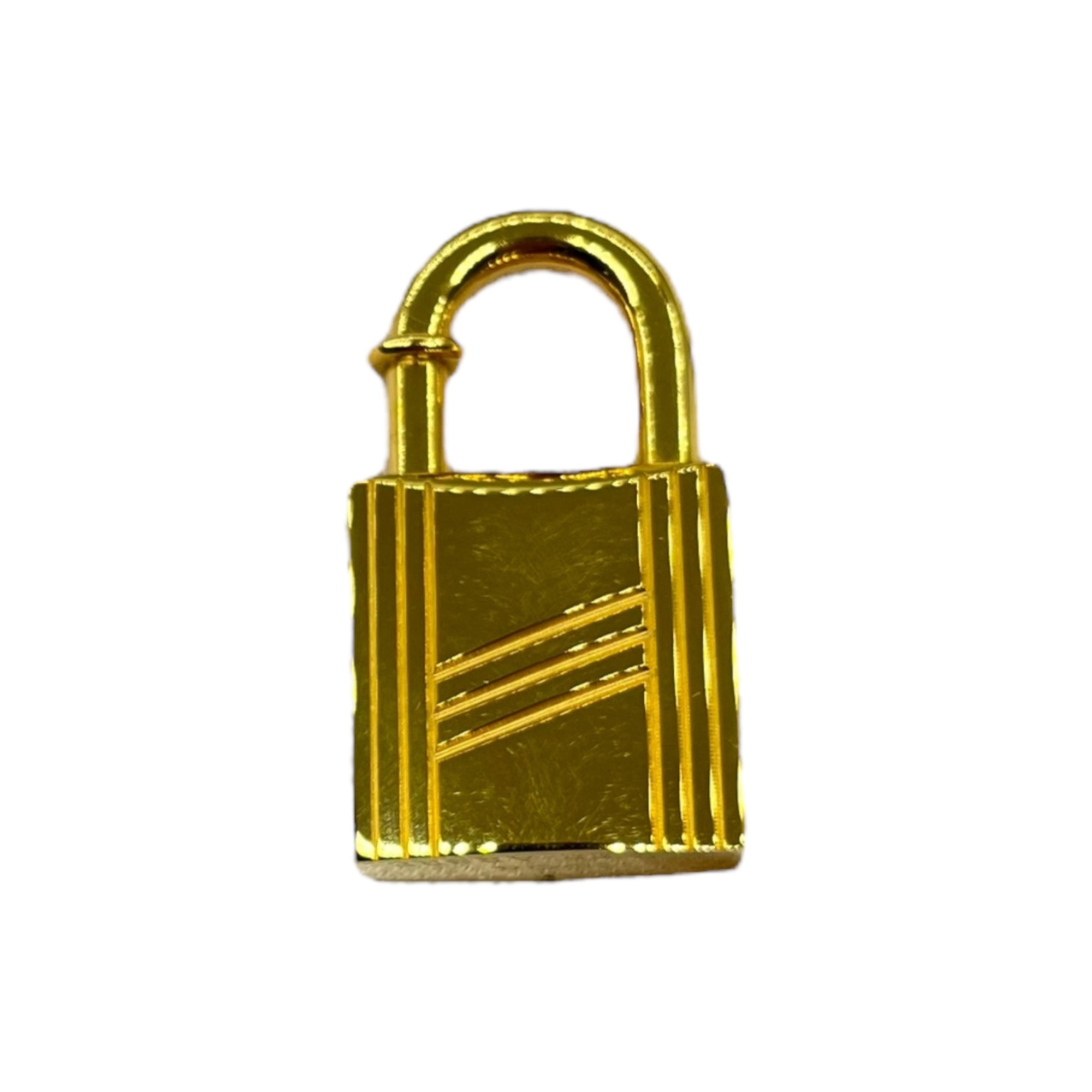 HERMES(エルメス) 1998年限定 Padlock Cadena Charm 南京錠 カデナ チャーム 年間テーマ 「I'Arbre」 木 ゴールド 箱付 ペンダントトップにも