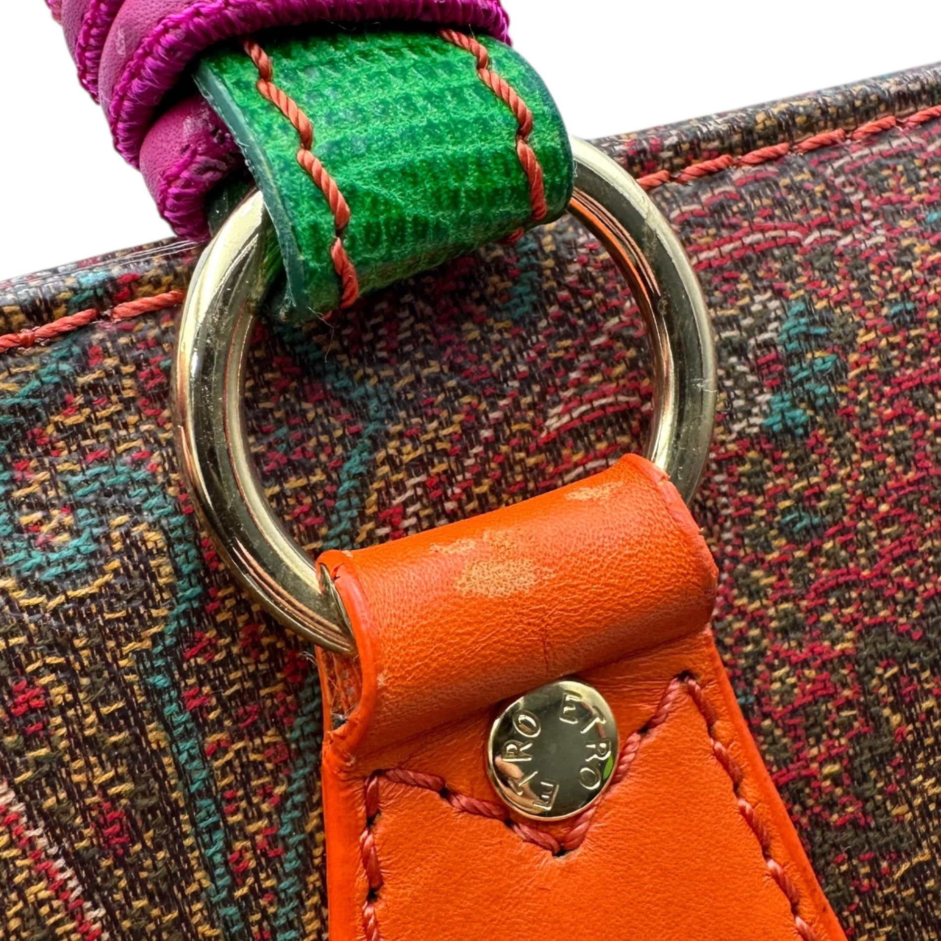 ETRO(エトロ) Multi-Color Handle Paisley Tote Bag マルチカラーハンドル ペイズリー トート バッグ 1968-9233 ブラウン