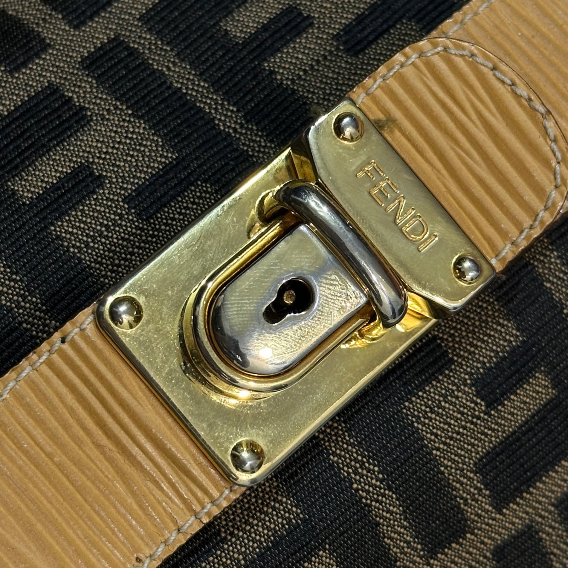 FENDI(フェンディ) Zucca Pattern Vanity Bag ズッカ柄 バニティ バッグ ブラウン OLD ハンド
