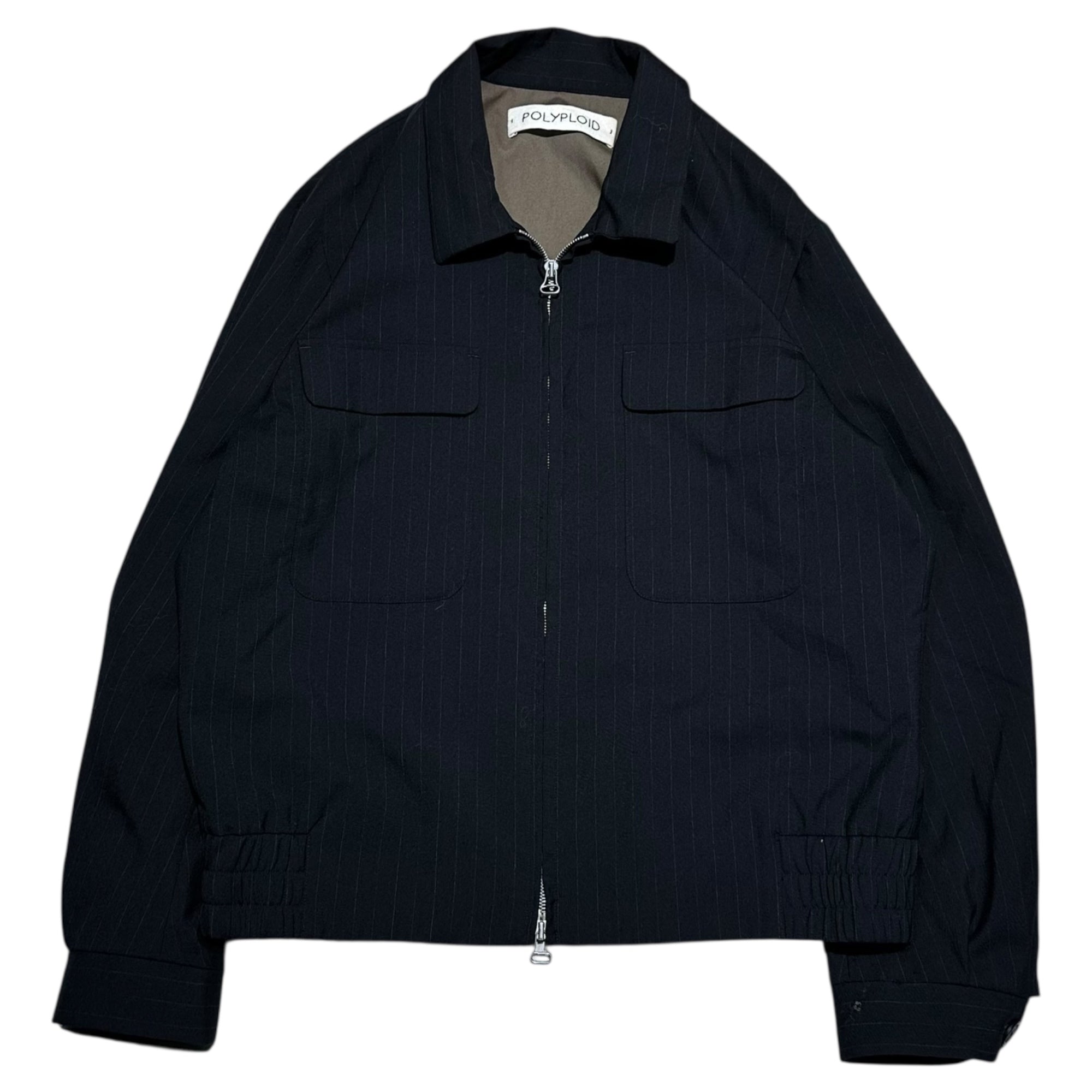 POLYPLOID(ポリプロイド) Striped Bomber Jacket ストライプ ボンバー ジャケット 09-B-04  3(L程度) ブラック