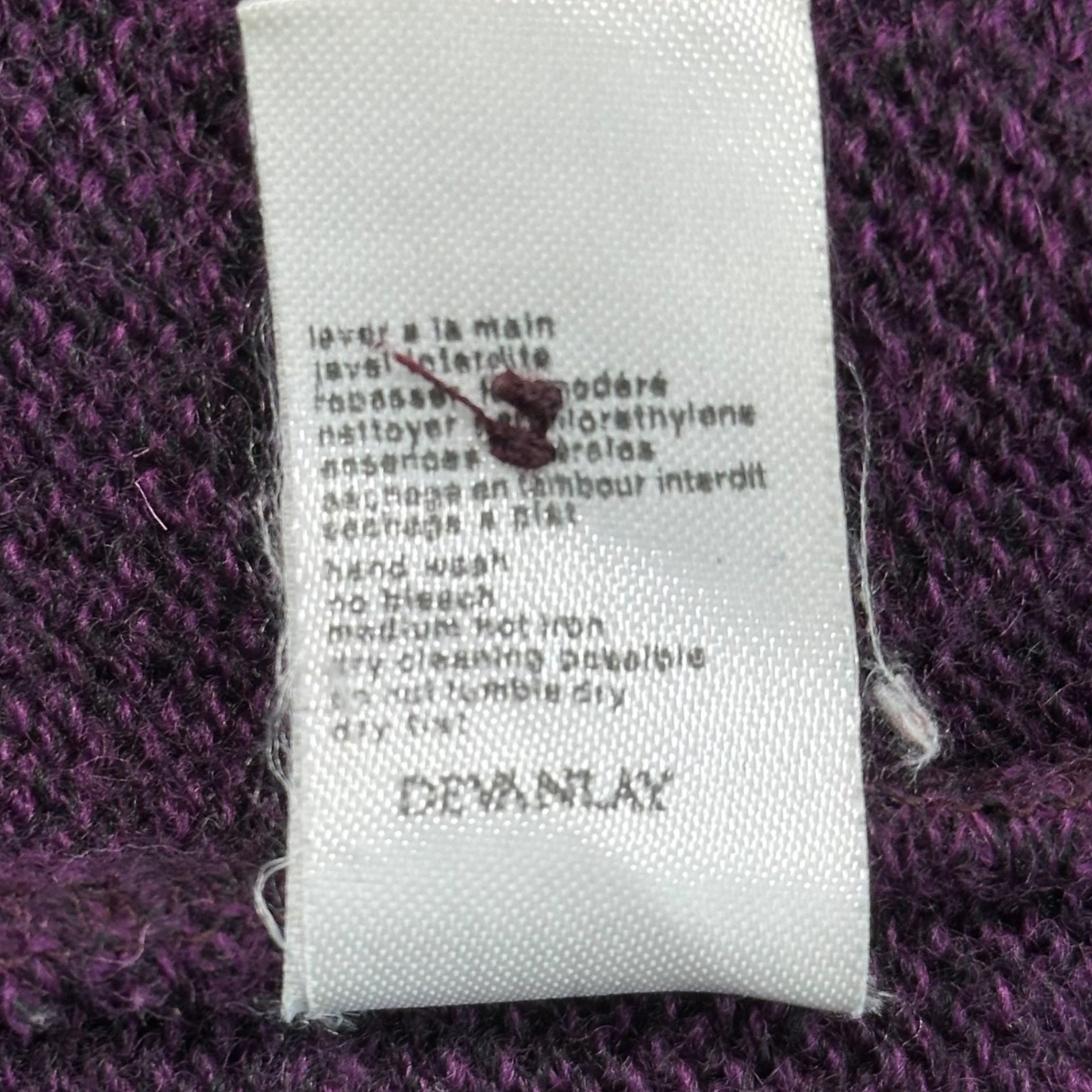 CHEMISE LACOSTE(シェミーズ ラコステ) 70's Wool Long Cardigan 70年代 ウール ロング カーディガン S パープル フランス製