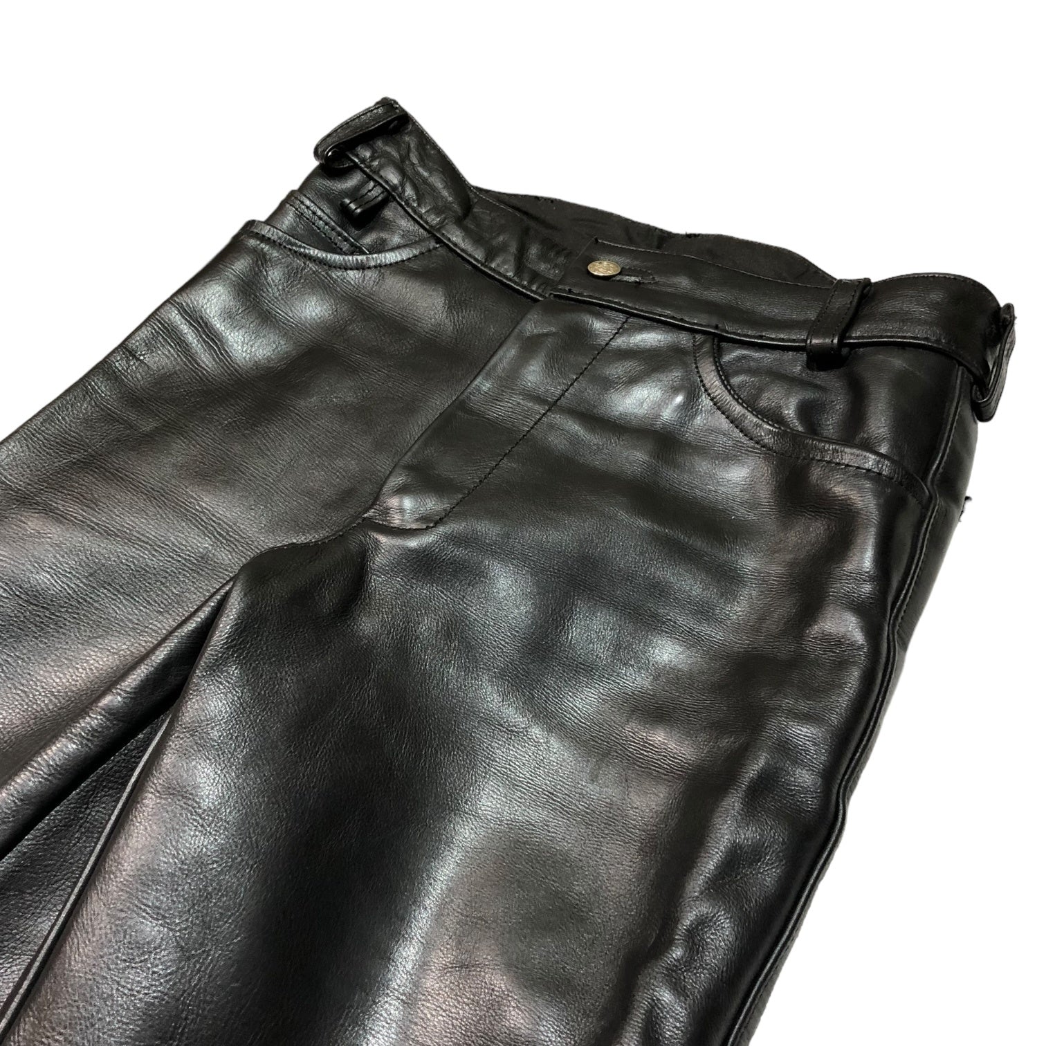VANSON(バンソン) Biker leather pants バイカー レザー パンツ アメカジ W32 ブラック USA製