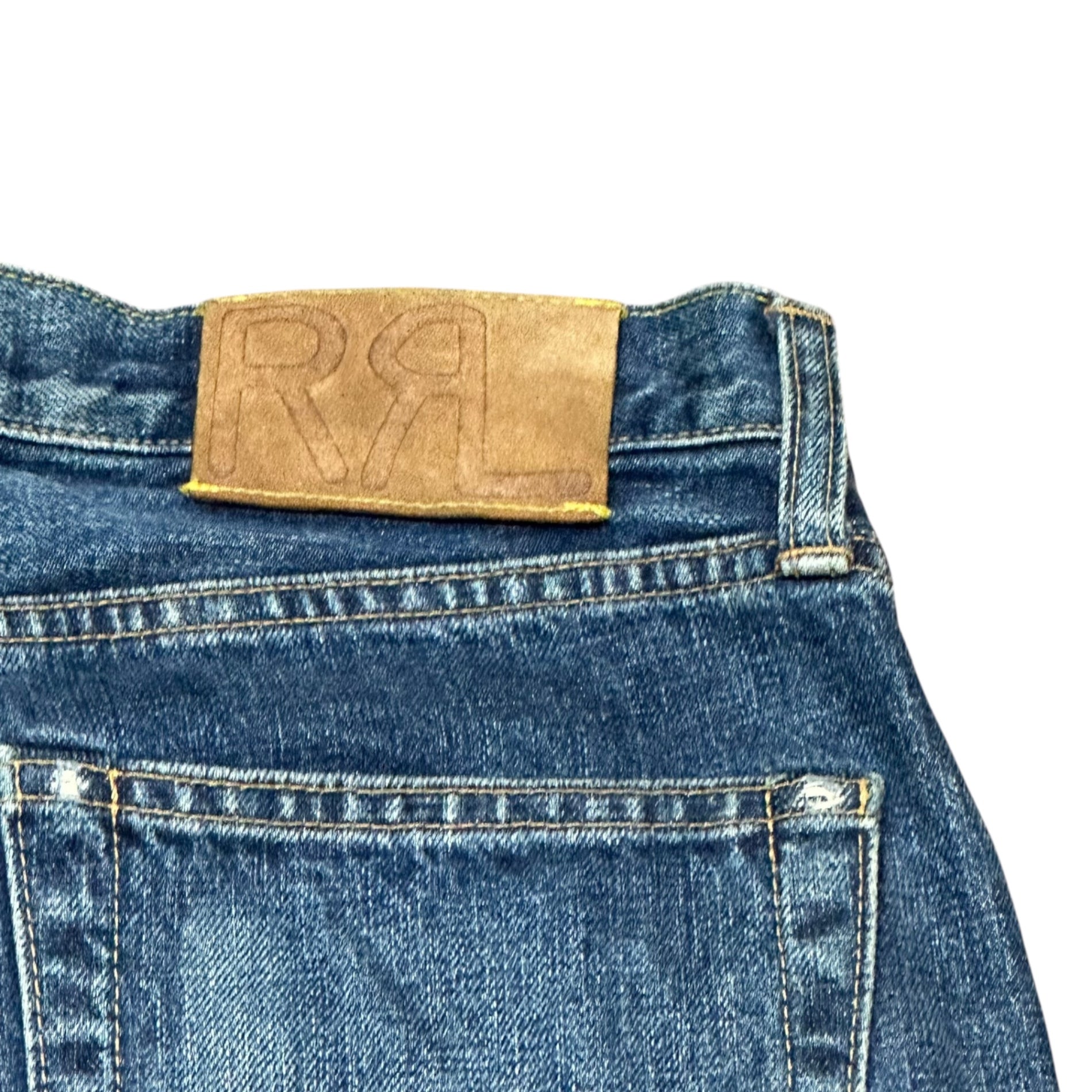 RRL(ダブルアールエル) Used-Processed Straight Denim Pants ユーズド加工 ストレート デニム パンツ W28 インディゴ
