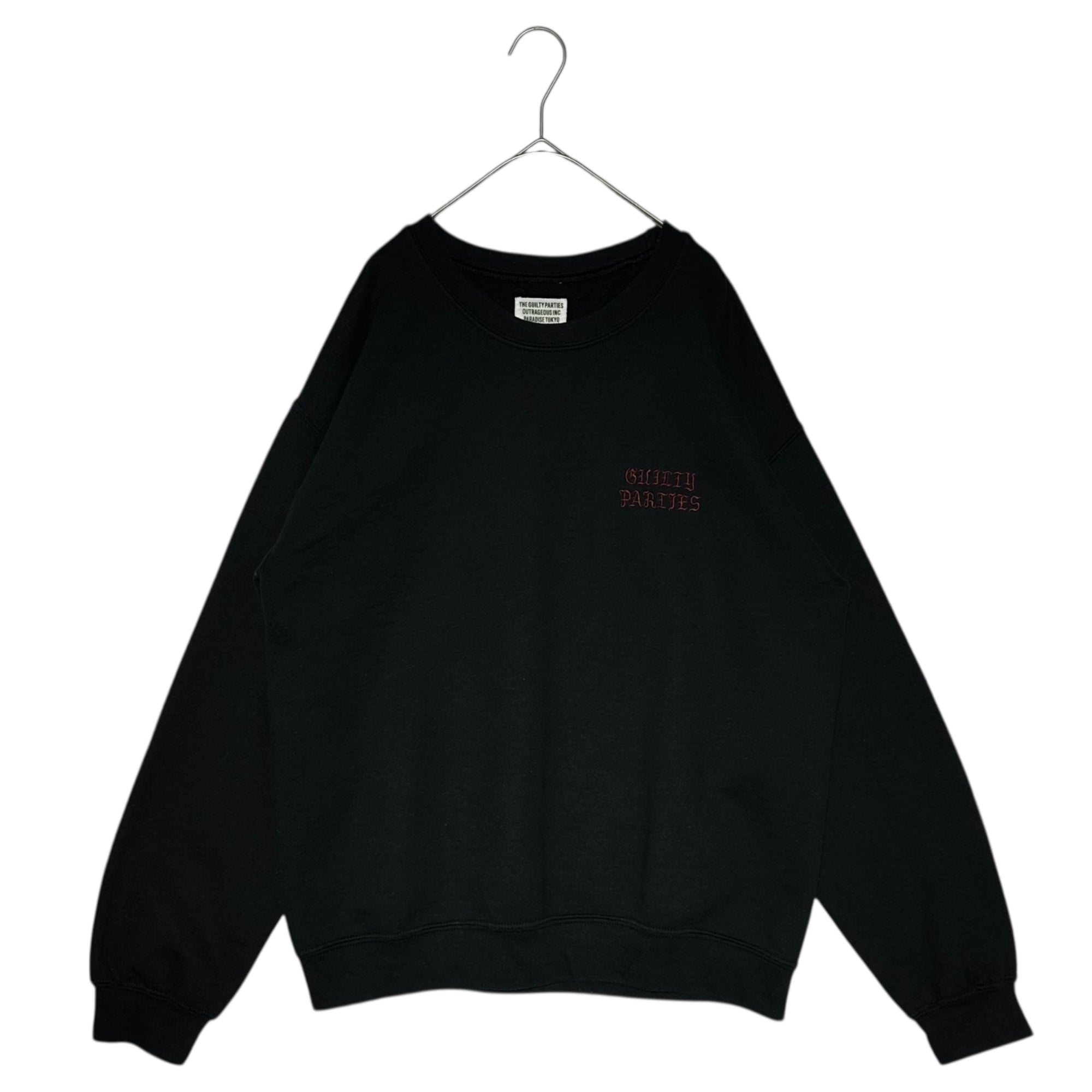 WACKO MARIA(ワコマリア) One-Point Logo Embroidered Crew Neck Sweatshirt ワンポイント ロゴ刺繍 クルーネック スウェット M ブラック