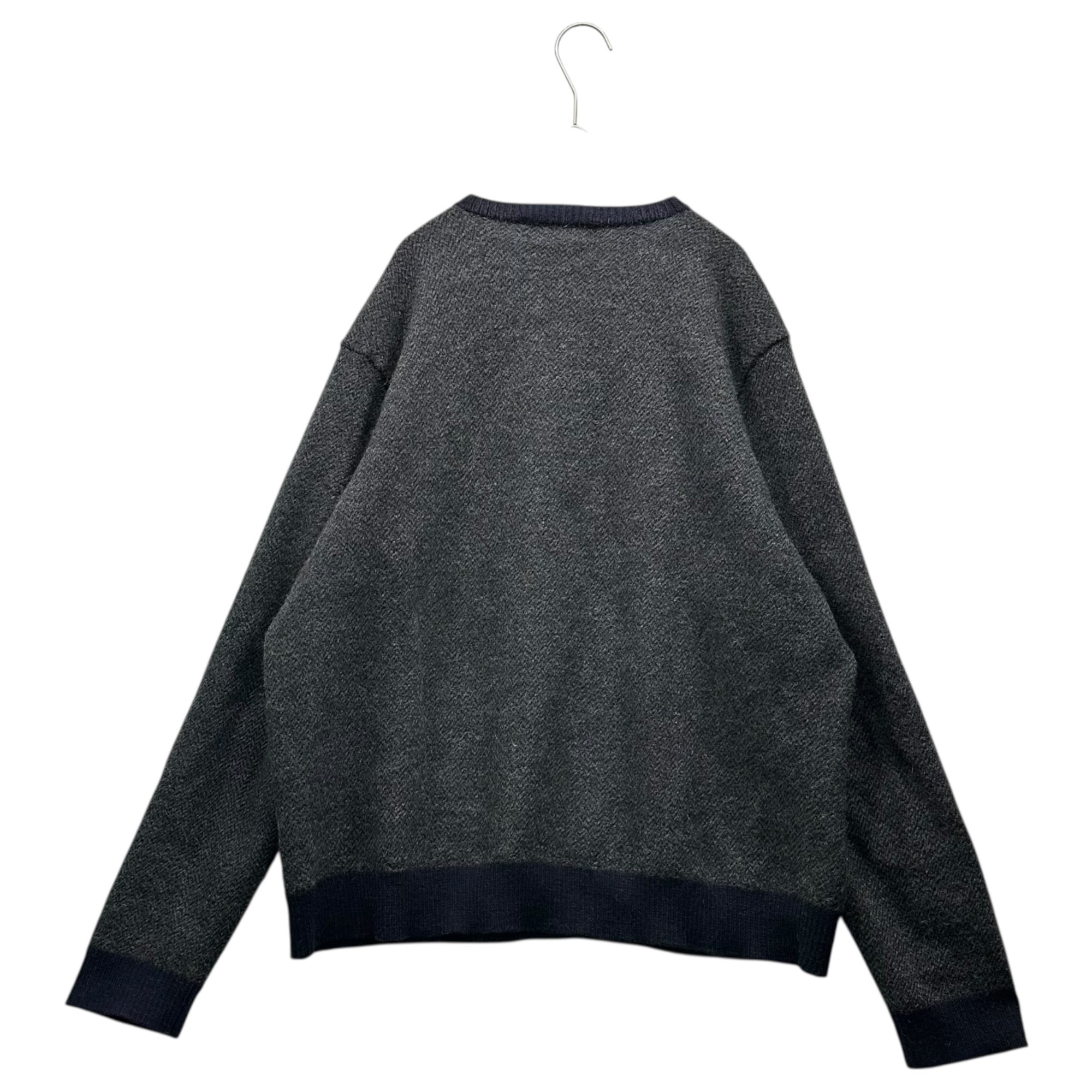 POLO RALPH LAUREN(ポロラルフローレン) 90~00's Alpaca Wool V-Neck Knit 90～00年代 アルパカ ウール Vネック ニット XXL(縮み有) グレー×ネイビー