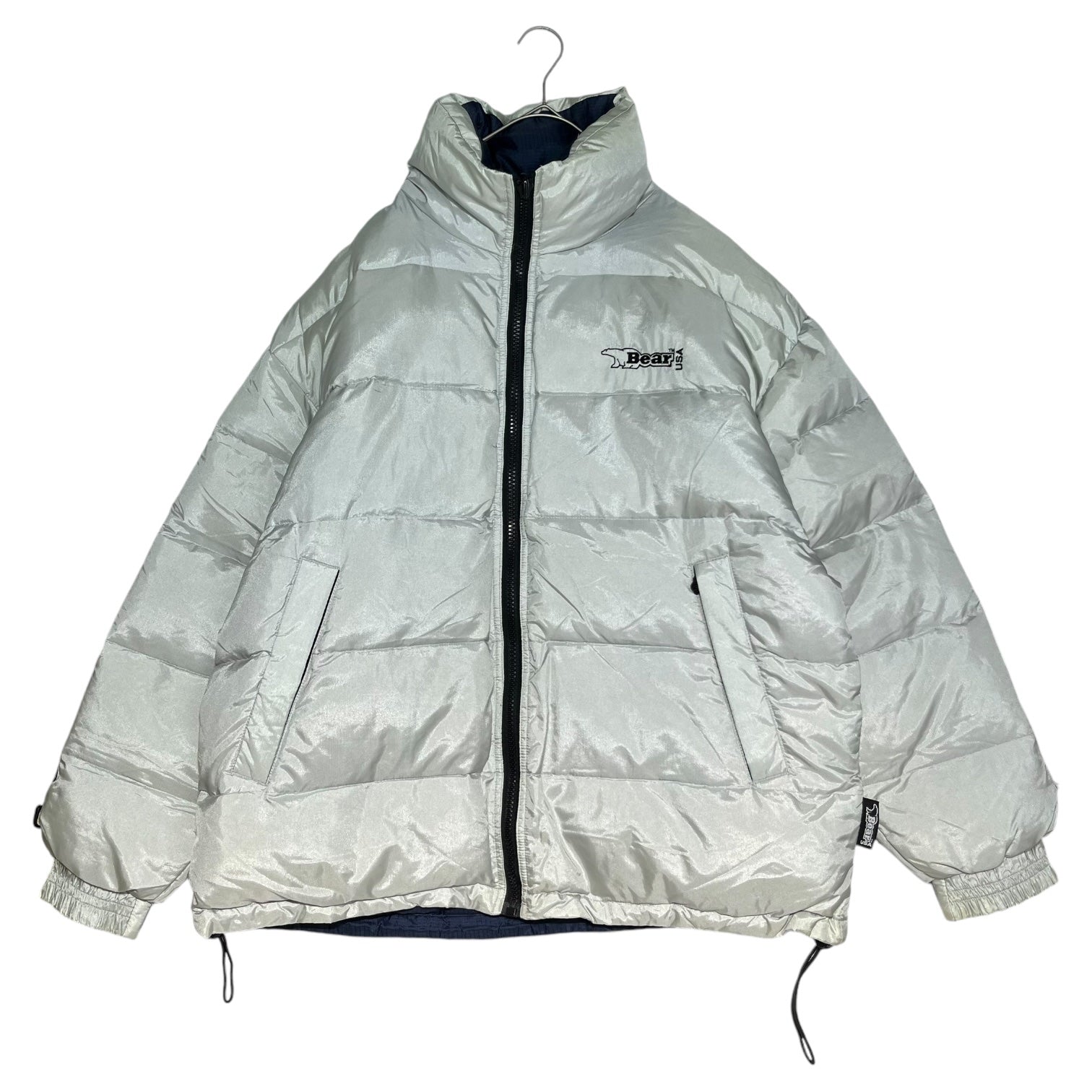 Bear(ベアー) 90's  reversible nylon down jacket リヴァーシブル ナイロン ダウン ジャケット M シルバー 90年代 ヴィンテージ 肉厚