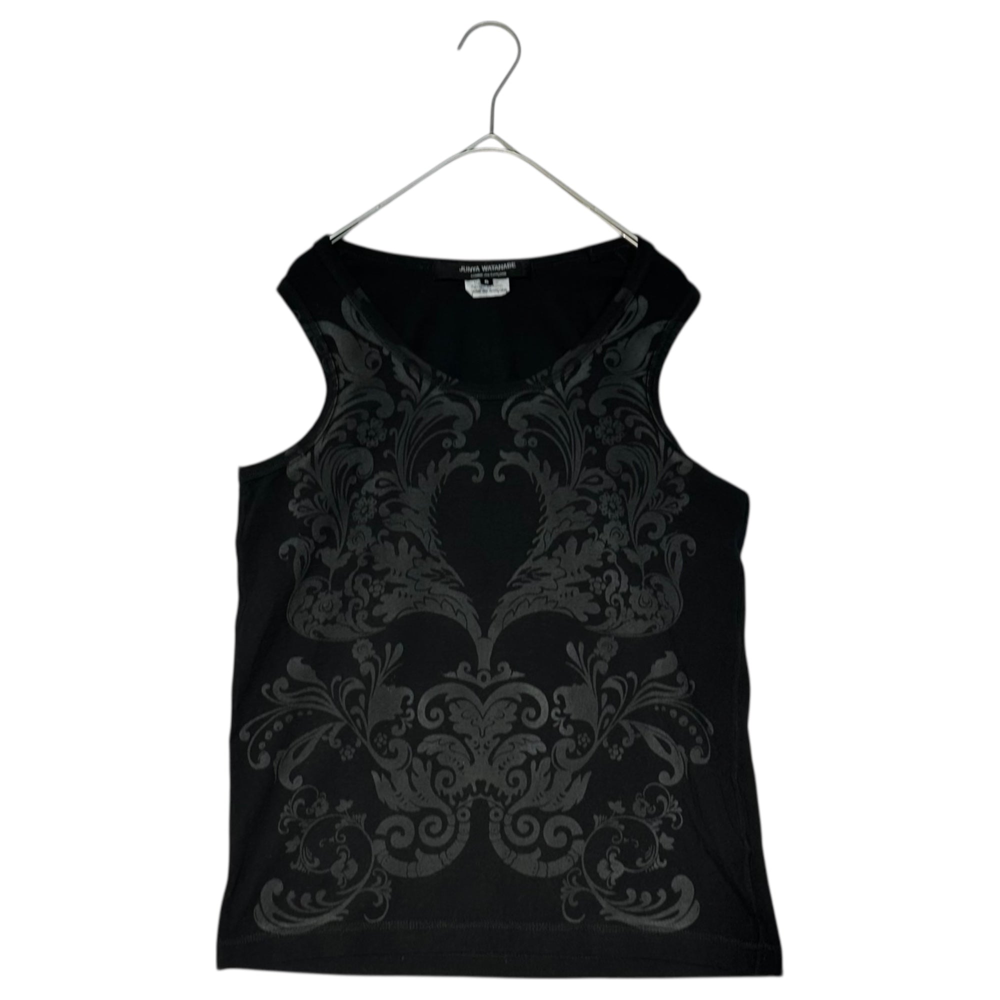 COMME des GARCONS JUNYA WATANABE(コムデギャルソンジュンヤワタナベ) 07AW Front All-over Pattern Tank Top フロント 総柄 タンクトップ  JT-T020 S ブラック×グレー AD2007
