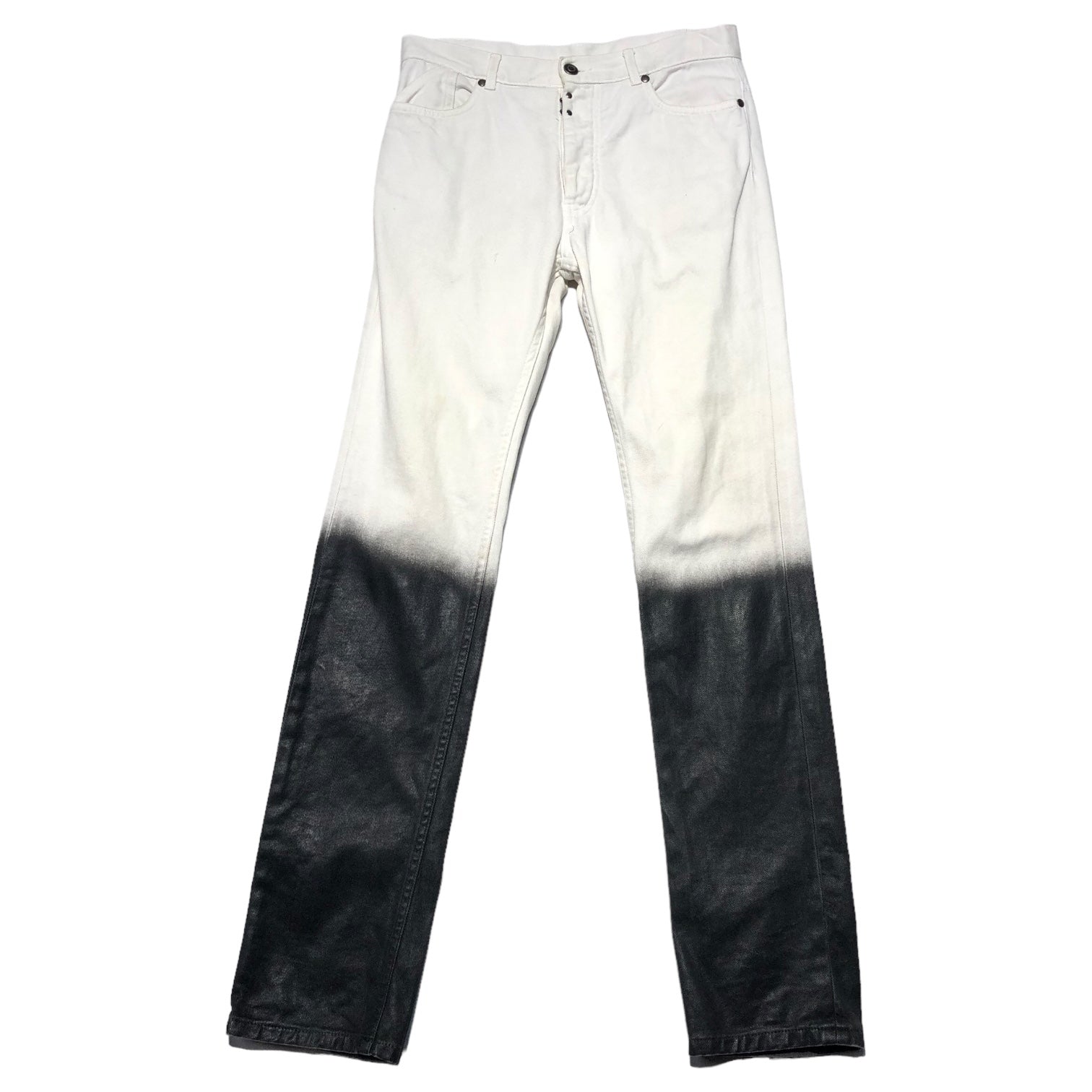 MAISON MARGIELA(メゾンマルジェラ) 14SS  gradient bianchetto denim pants グラデーション ペンキ デニム パンツ S30LA0069 44(S程度) ホワイト×ブラック