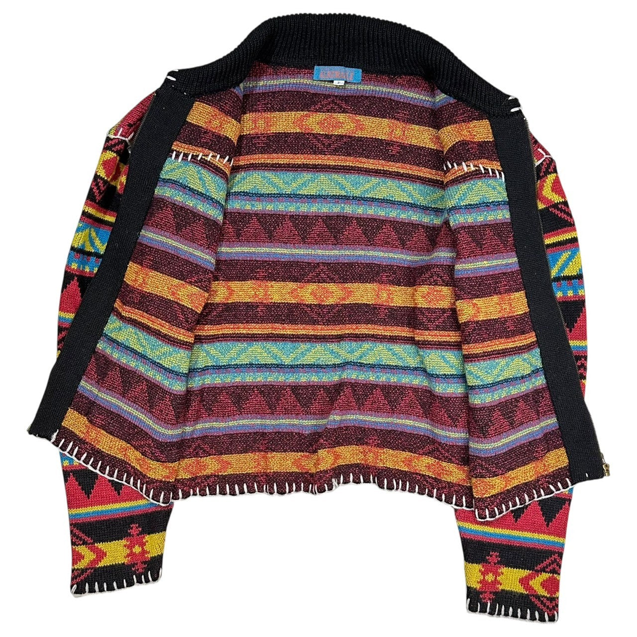 ALBEMARLE (アルベマール) Vintage Wild Stitch All-Over Pattern Knit Jacket ヴィンテージ ワイルドステッチ 総柄 ニット ジャケット FREE マルチ