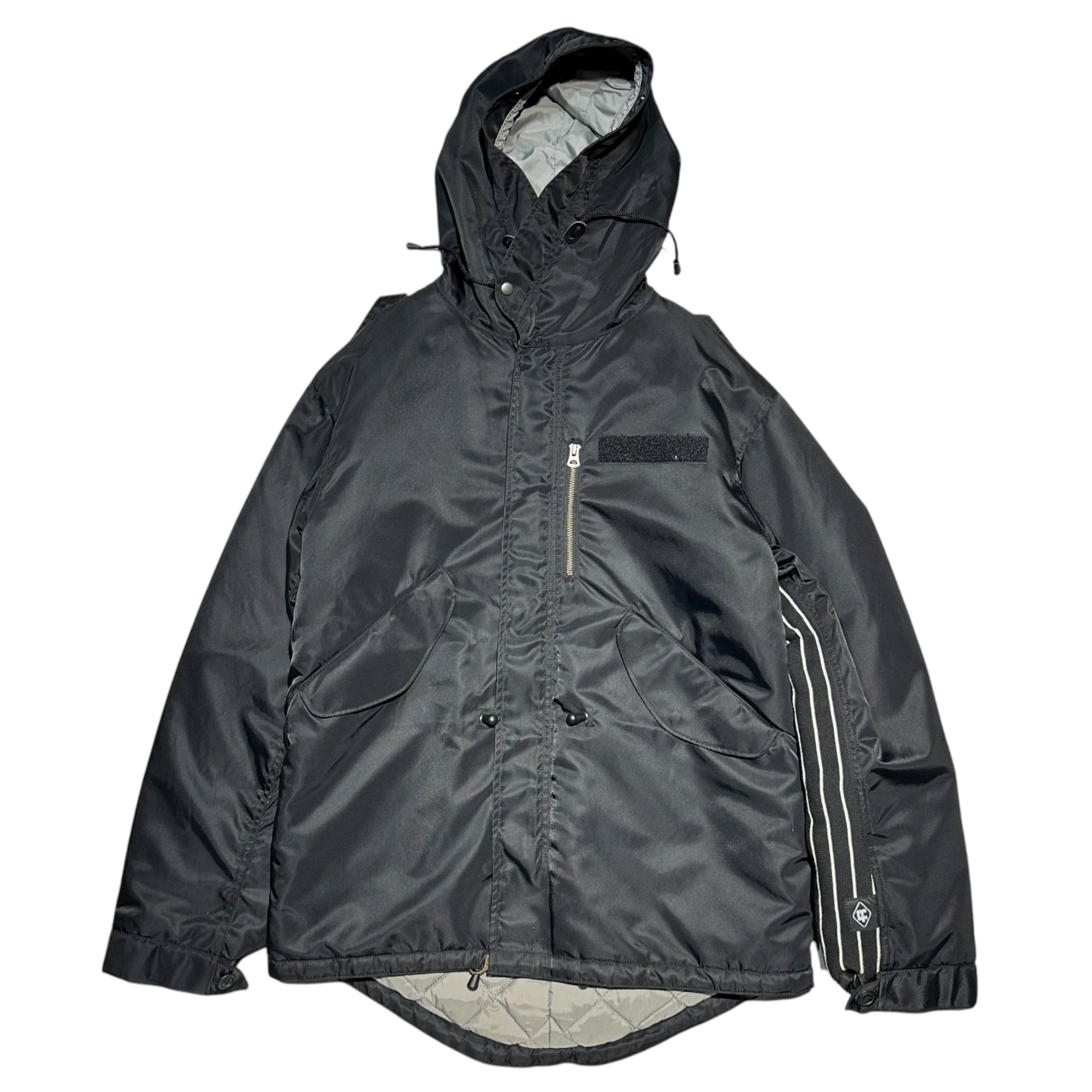 RESONATE GOODENOUGH(リゾネイトグッドイナフ) N-3B Sleeve Stripe Knit Panel Military Jacket 袖 ストライプ ニット 切替 ミリタリー ジャケット RO-0411 L ブラック
