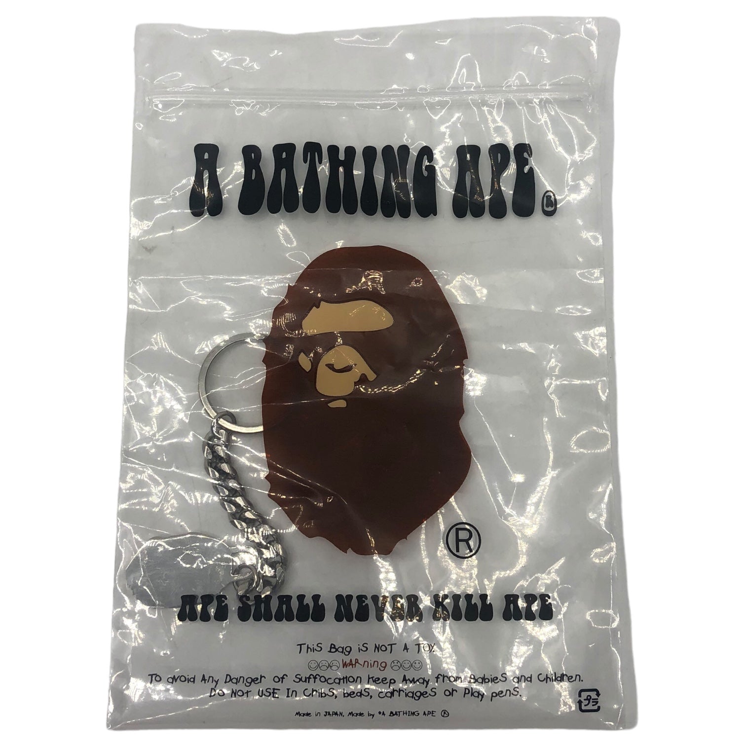 A BATHING APE(アベイシングエイプ) 00's APE Face silver Keychain エイプ フェイス シルバー キーホルダー シルバー