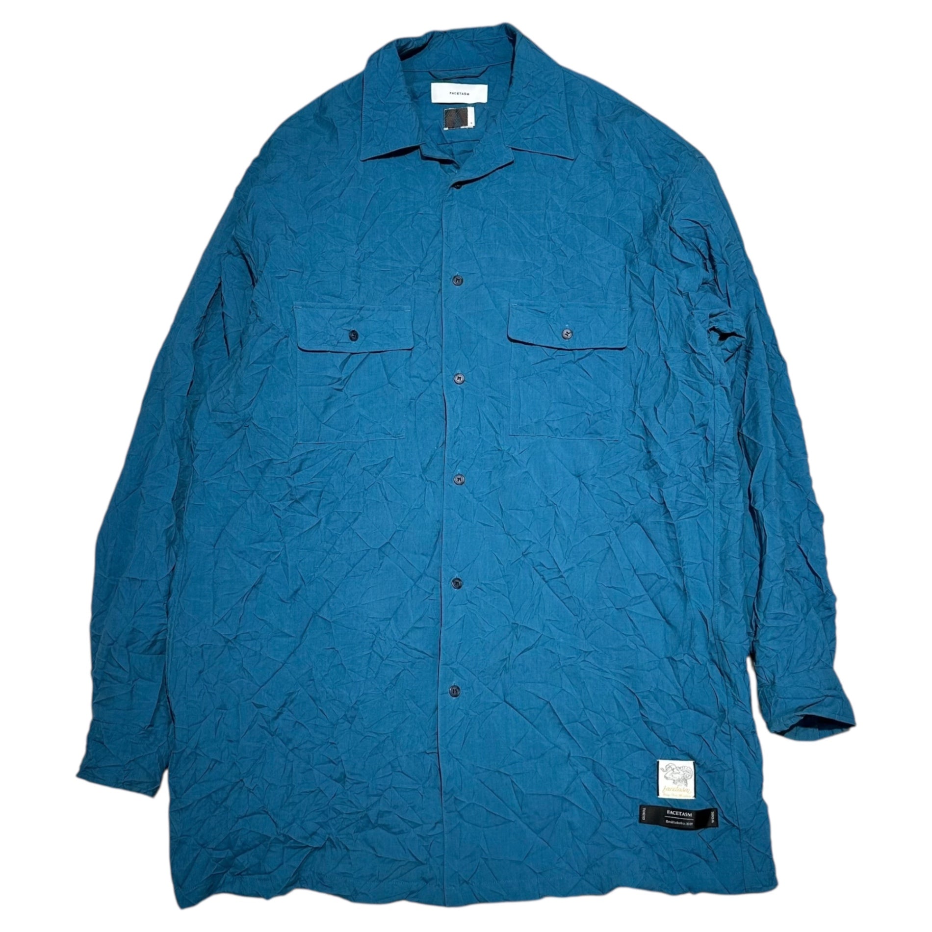 FACETASM ファセッタズム ドット　フリルシャツ　日本製 M28 FACETASM - WRINKLE CRUSHED ZIP SHIRT / リンクルクラッシュジップ
