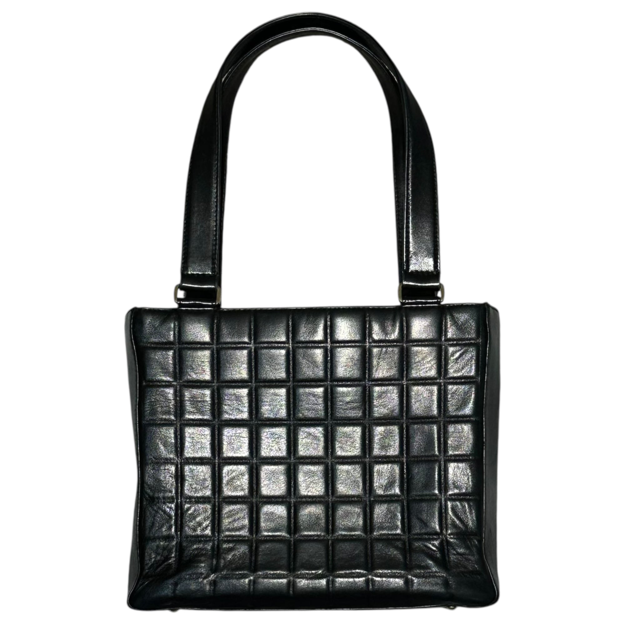 CHANEL(シャネル) 02's Vintage Chocolate Bar Stitch Lamb Leather Hand Tote Bag ヴィンテージ チョコバー ステッチ ラムレザー ハンド トートバッグ ブラック 7番台 7桁 2002年