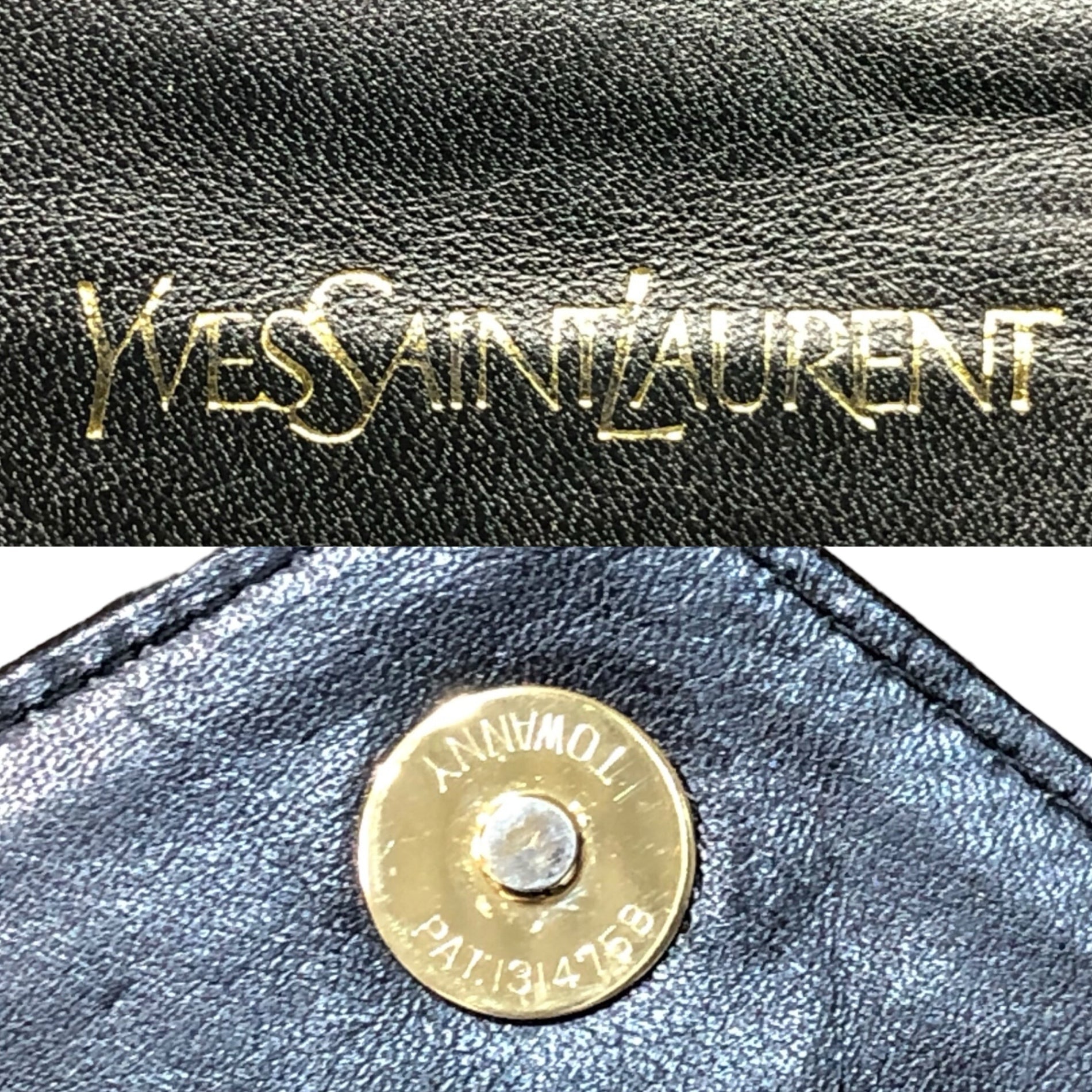 YVES SAINT LAURENT(イヴサンローラン) V stitch clutch bag Vステッチ クラッチ バッグ ブラック セ