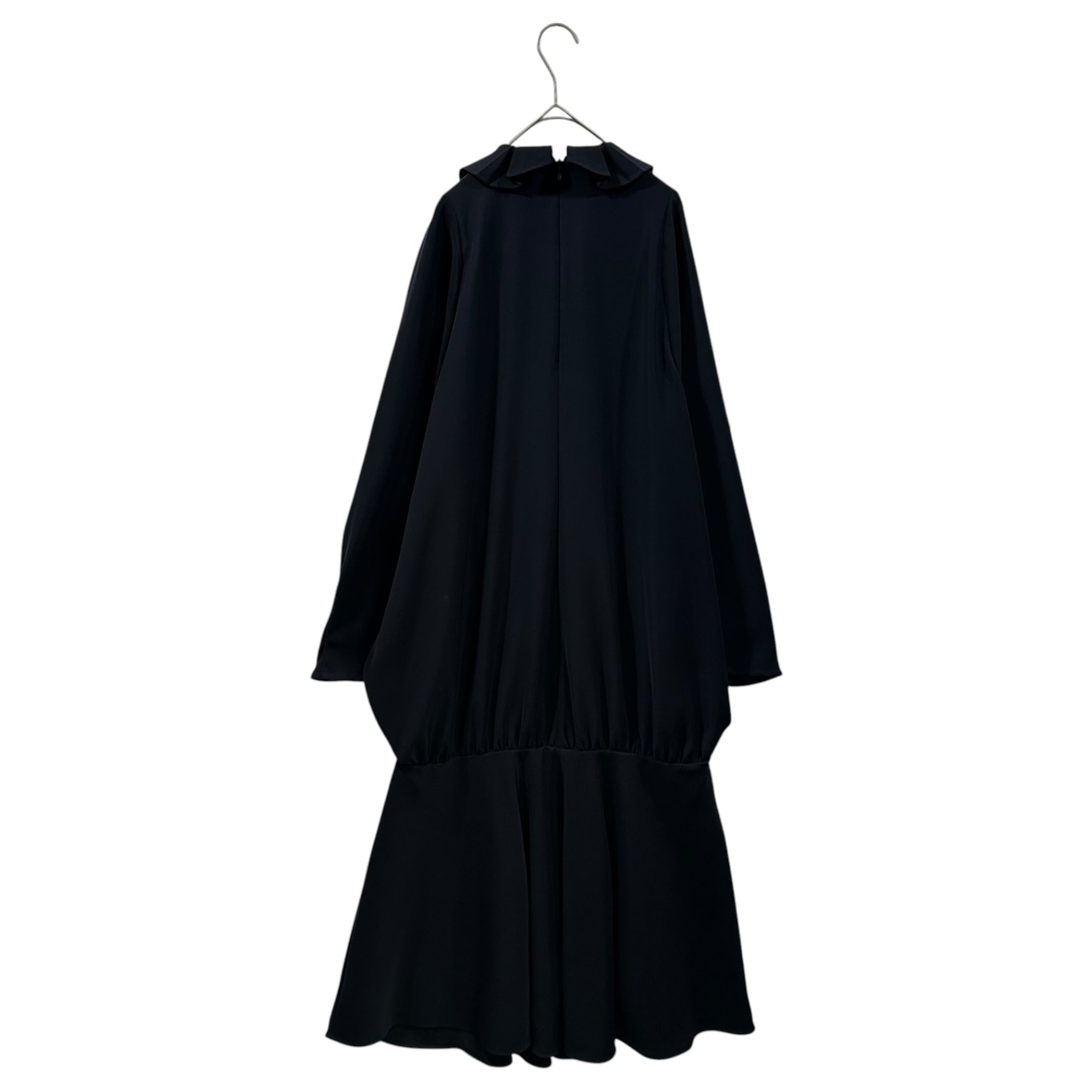ENFOLD(エンフォルド) 2024SS NECK-PLEATS DRESS ネック プリーツ ドレス ワンピース 300HS733-0820 38(M程度) ネイビー