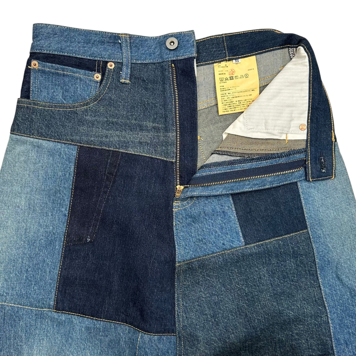 COMME des GARCONS JUNYA WATANABE(コムデギャルソンジュンヤワタナベ) 2018AW Denim Patchwork Sul Elle Pants デニム パッチワーク ペンギン サルエル パンツ XB-P006 XS インディゴ AD2018