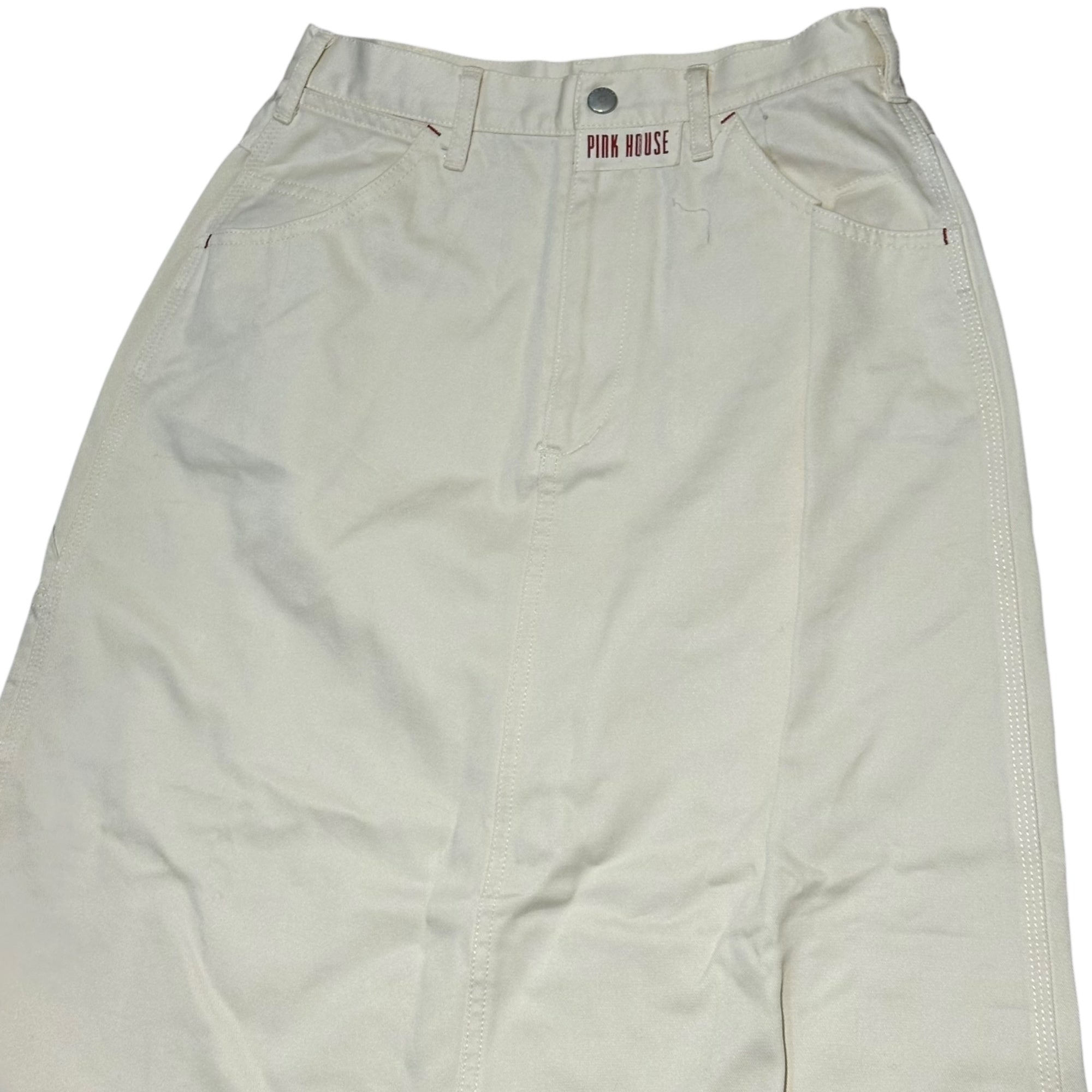 PINK HOUSE(ピンクハウス) 00's Kewpie Patchwork Cargo Pocket Long Skirt キューピー パッチワーク カーゴポケット ロング スカート 表記無(S程度) ホワイト ワッペン マキシ