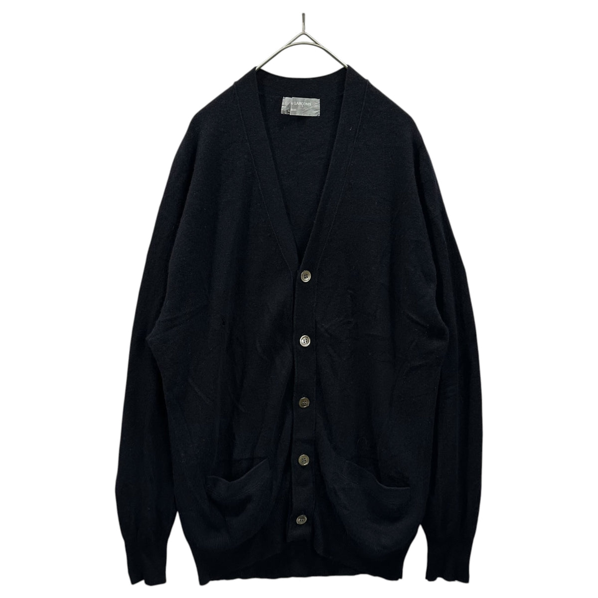 COMME des GARCONS HOMME(コムデギャルソンオム) 1980's All-Cashmere 5-Button Cardigan オール カシミヤ 5ボタン カーディガン HN-050030 FREE ダークネイビー AD表記無 80s アーカイブ 川久保玲本人期
