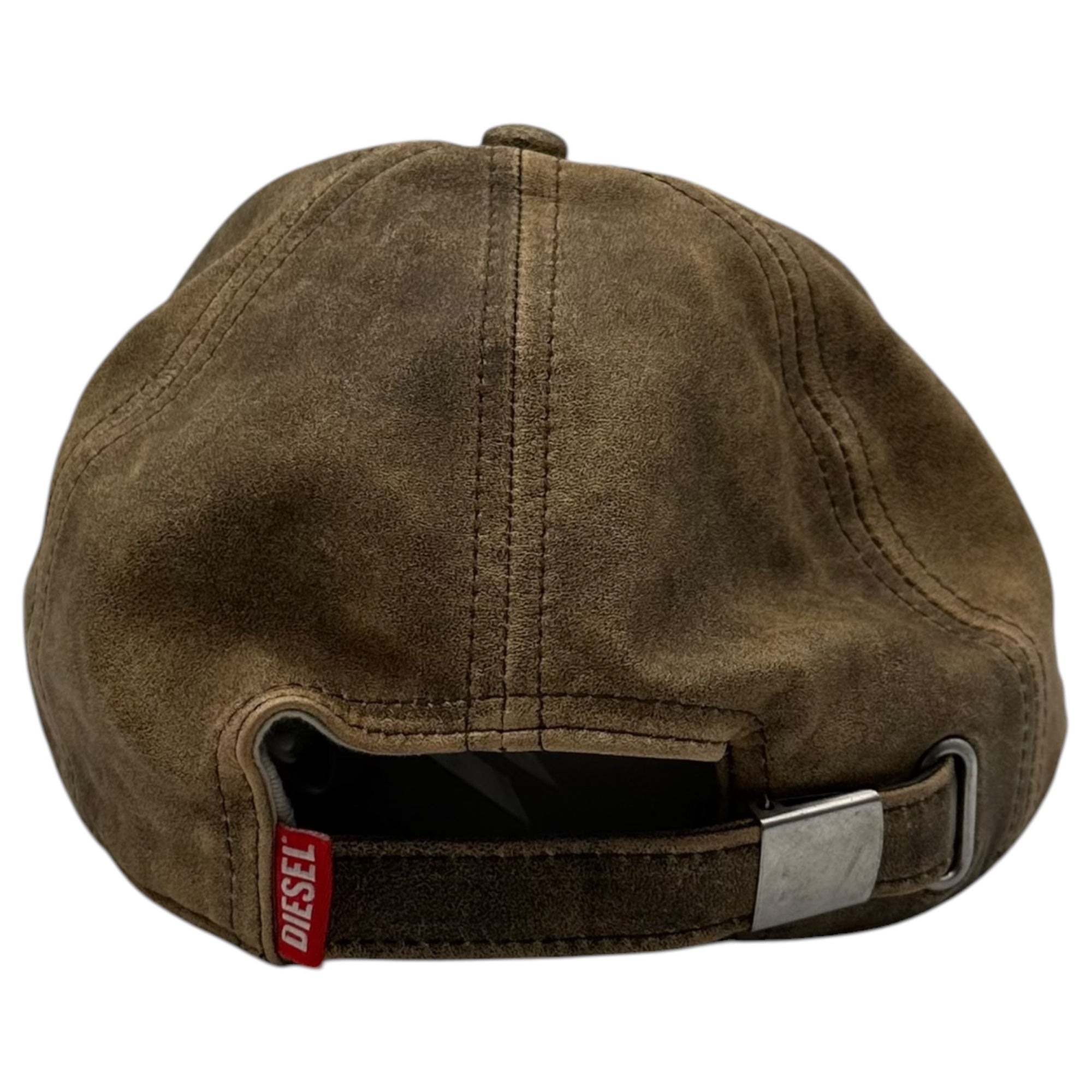 DIESEL(ディーゼル) C-BAR Leather Cap ロゴ レザー キャップ A11543 OPFAN 02 ブラウン ヴィンテージ加工