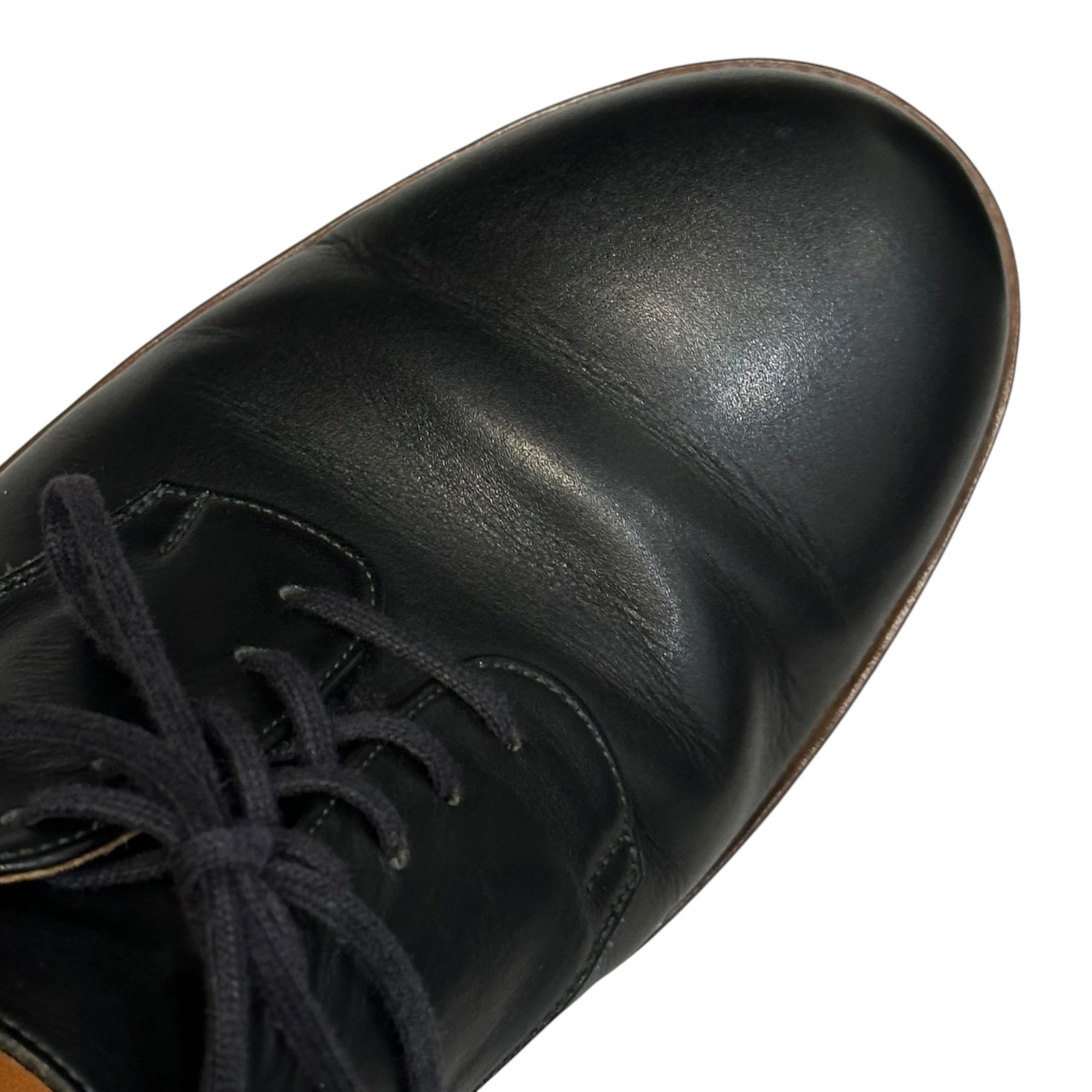 forme(フォルメ) Blucher plain toe 外羽根 プレーントゥ ダービー シューズ fm-708 4 1/2(約25.0cm) ブラック レザー 革靴