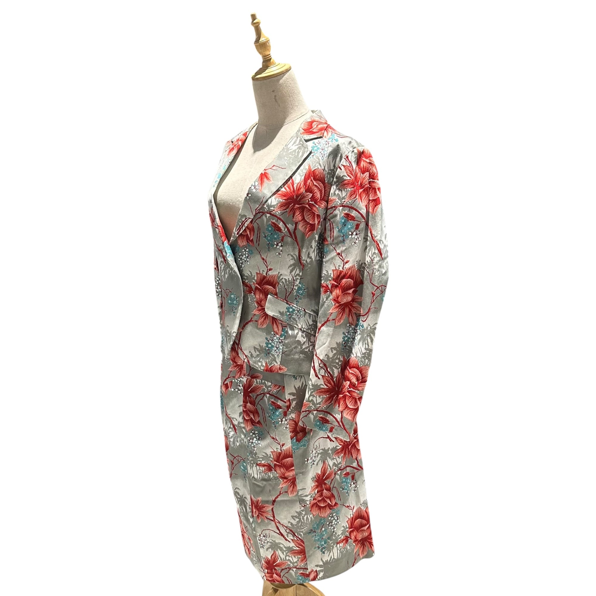 ETRO(エトロ) Old Floral Print Set Up オールド 花柄 プリント セットアップ 46 グレー×レッド