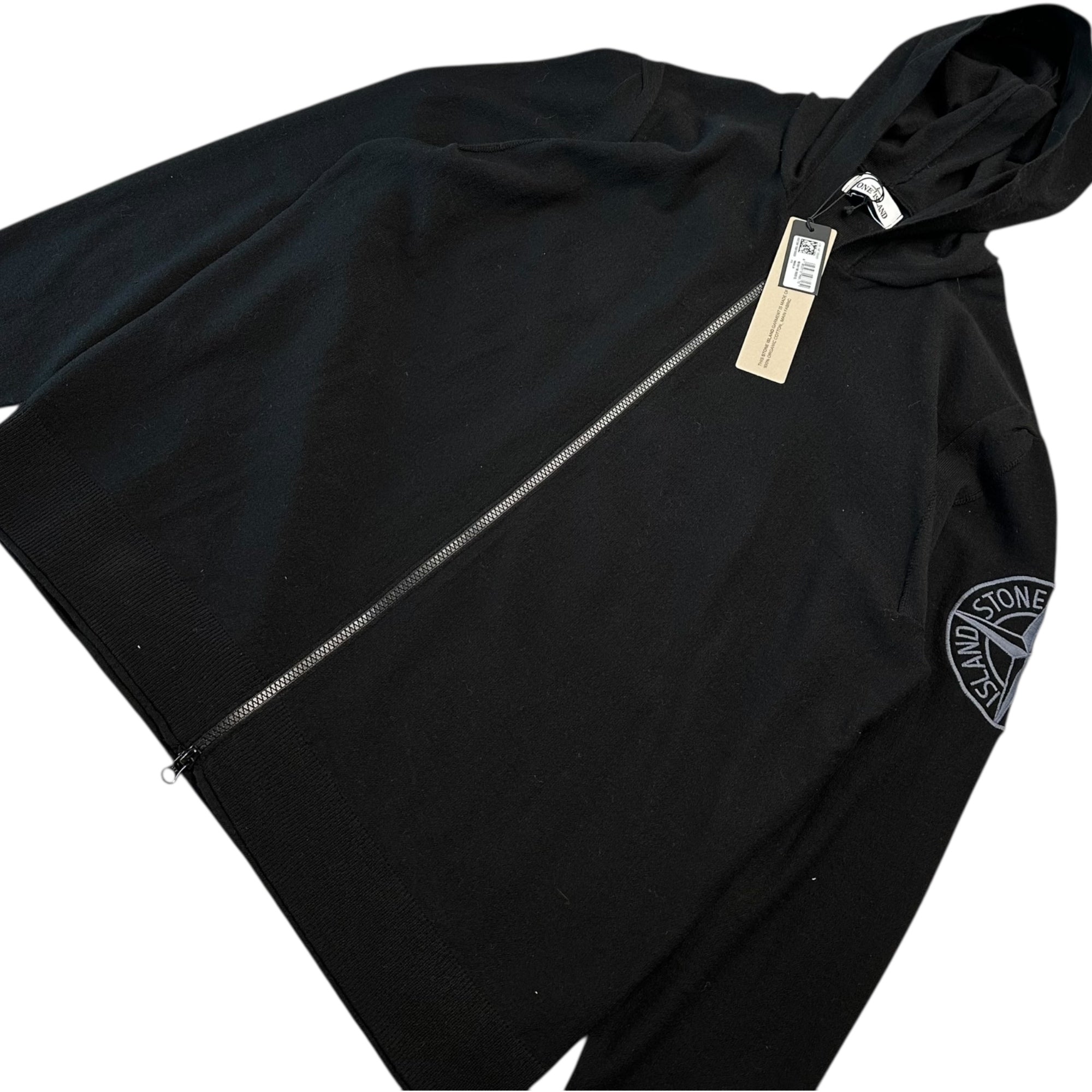 STONE ISLAND(ストーンアイランド) 24SS Zip-Up Knit Hoodie ジップアップ ニット パーカー 8015511B9 XL ブラック