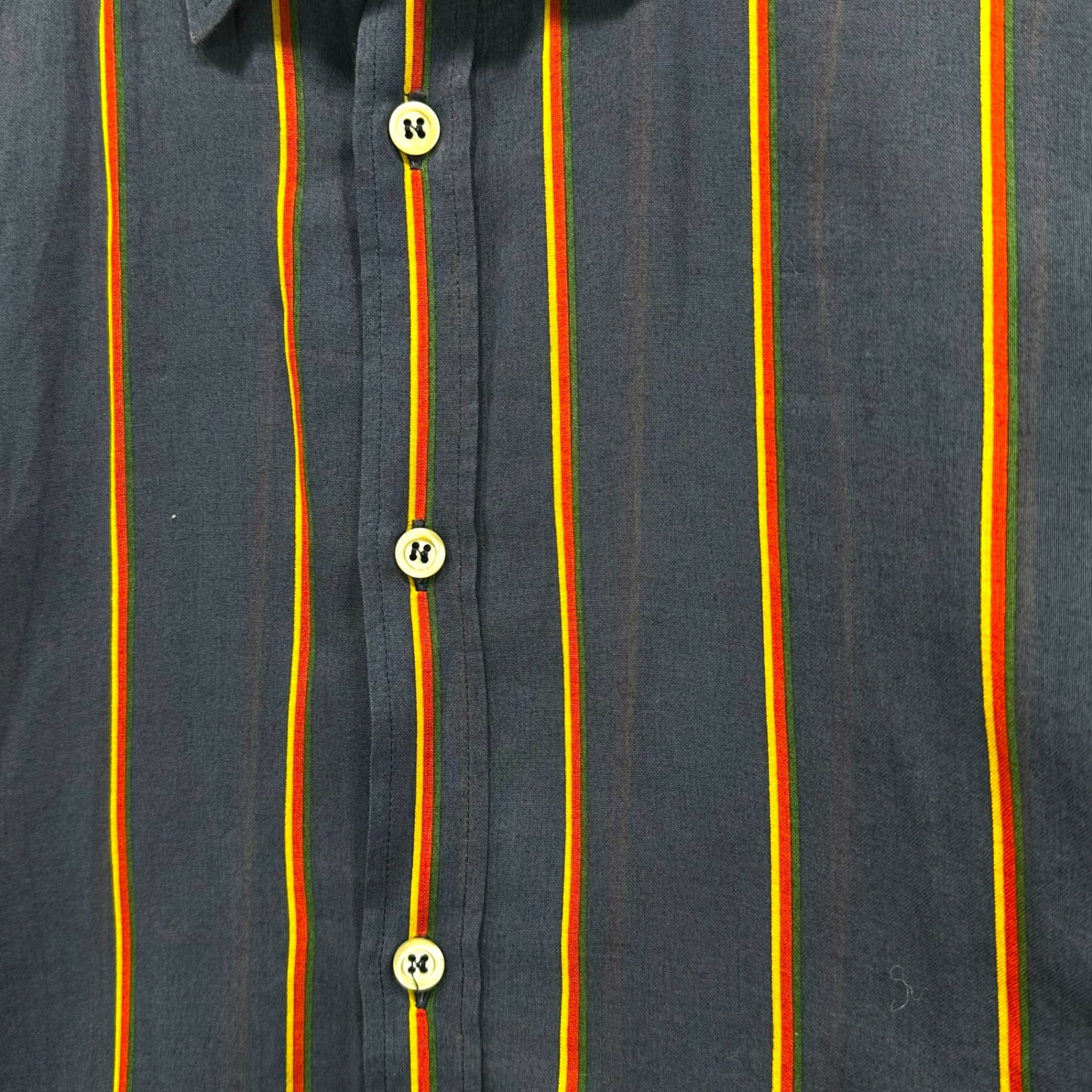 Euro vintage(ヨーロッパヴィンテージ) French Vintage Striped Shirt フレンチヴィンテージ ストライプ シャツ XS~S程度 ネイビー