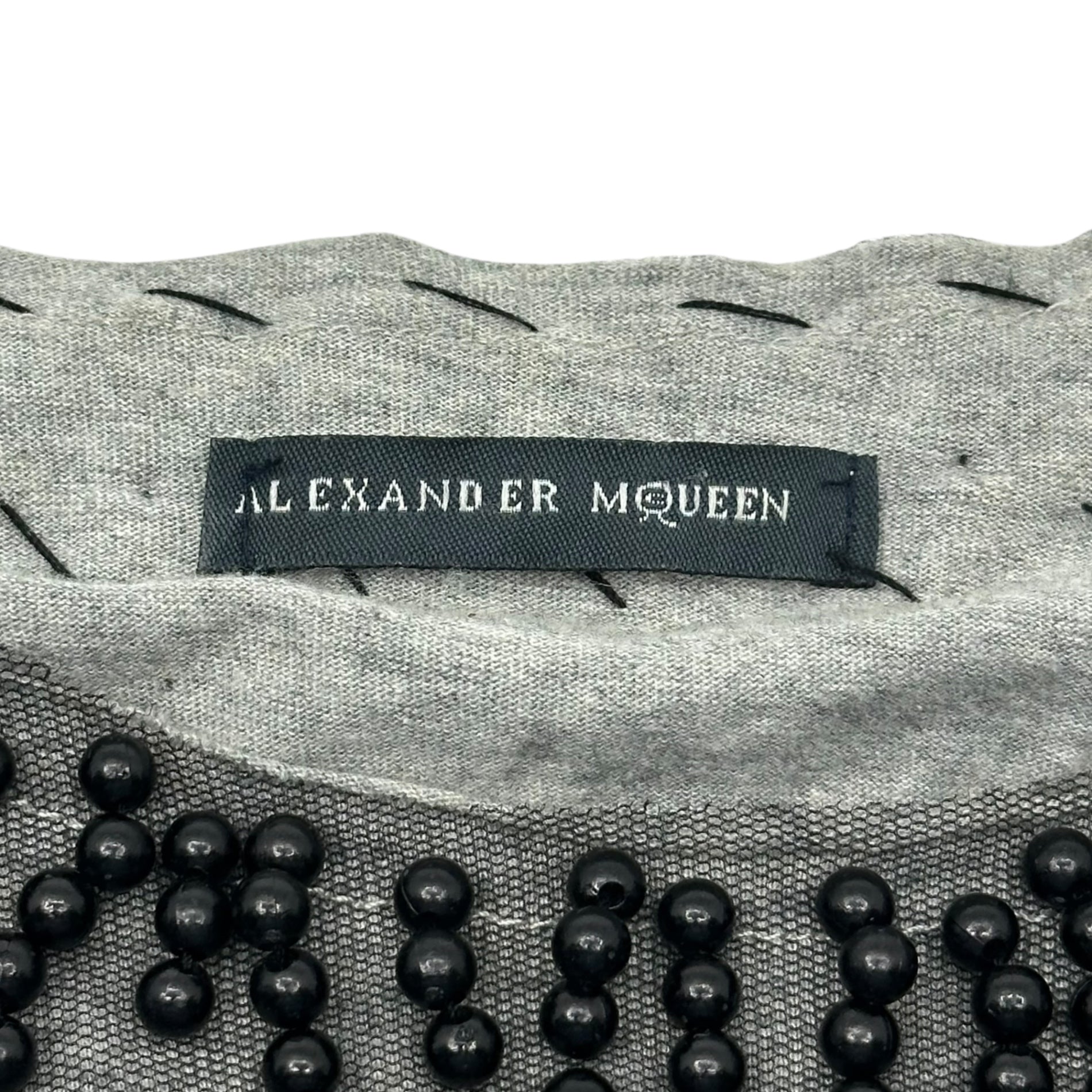 ALEXANDER MCQUEEN(アレキサンダーマックイーン) 09's live and let live Reconstruction Tulle Layered Blouse Cut and sewn 2009年 再構築 チュール レイヤード ブラウス カットソー FREE ブラック×グレー 古着再構築アイテム 本人期