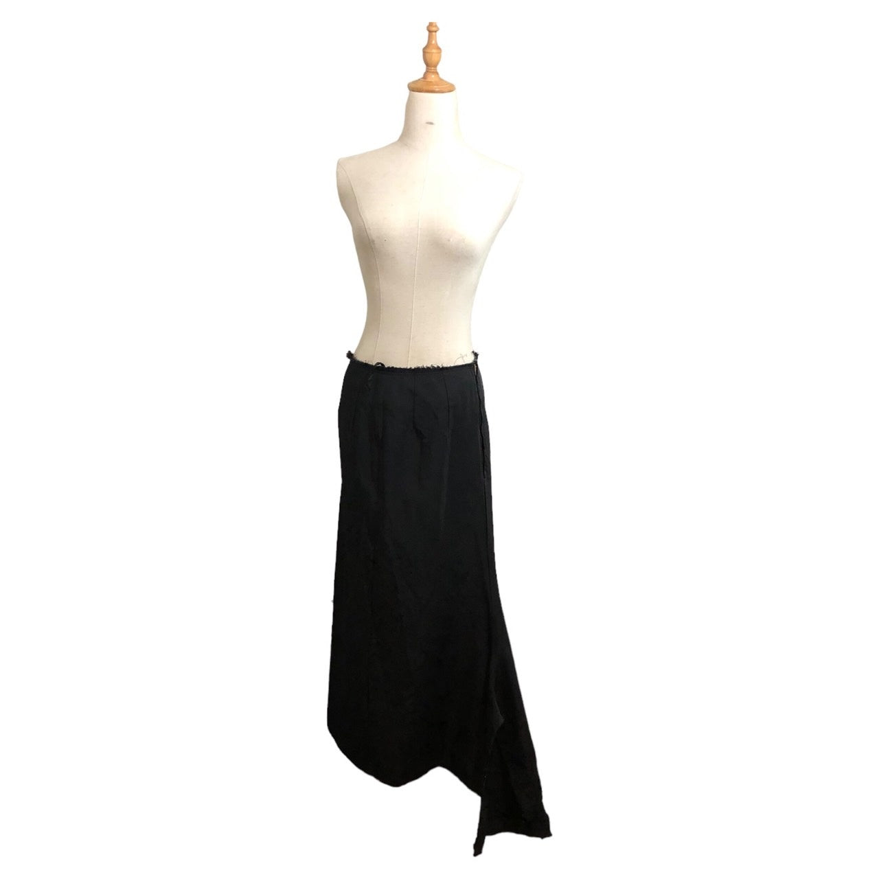 COMME des GARCONS(コムデギャルソン) 20SS Polyester full length asymmetric long  skirt 製品染め ポリ縮絨 アシンメトリー ロング スカート GE-S020 M ブラック AD2019 オーランドー