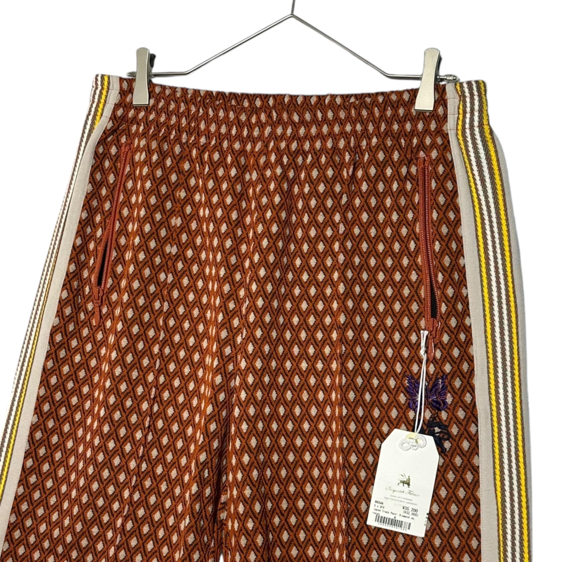 NEEDLES×SASQUATCH fabrix(ニードルズ×サスクワッチファブリックス) 23SS Zipped Track Pant トラック パンツ 23SS-PA9-071 M オレンジ 総柄 ジャージ コラボ