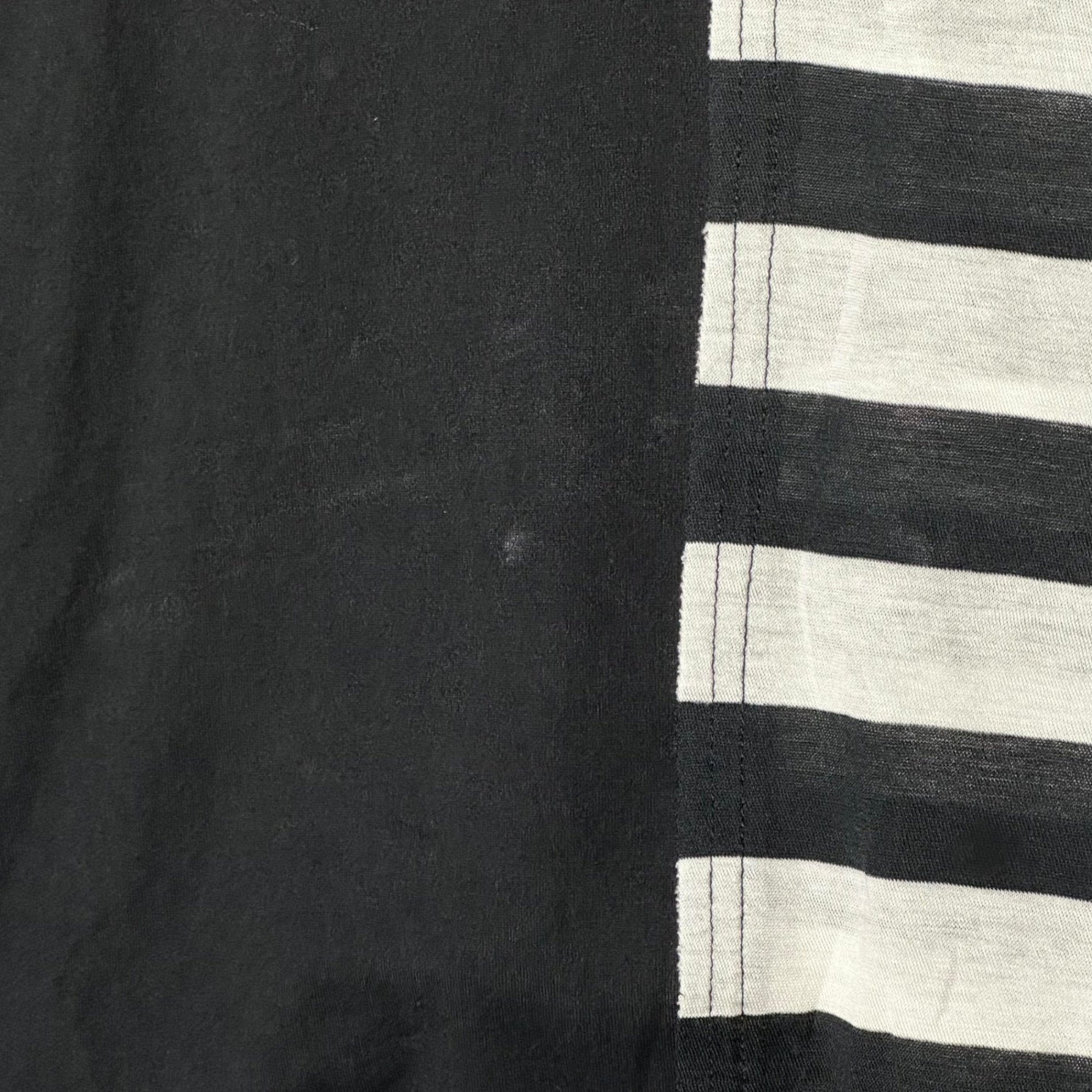 YOHJI YAMAMOTO POUR HOMME(ヨウジヤマモトプールオム) 10SS Asymmetrical Docking Border L/S Tee アシンメトリー ドッキング ボーダー 長袖 カットソー HJ-T16-855 3(M程度) ホワイト×ブラック Tシャツ