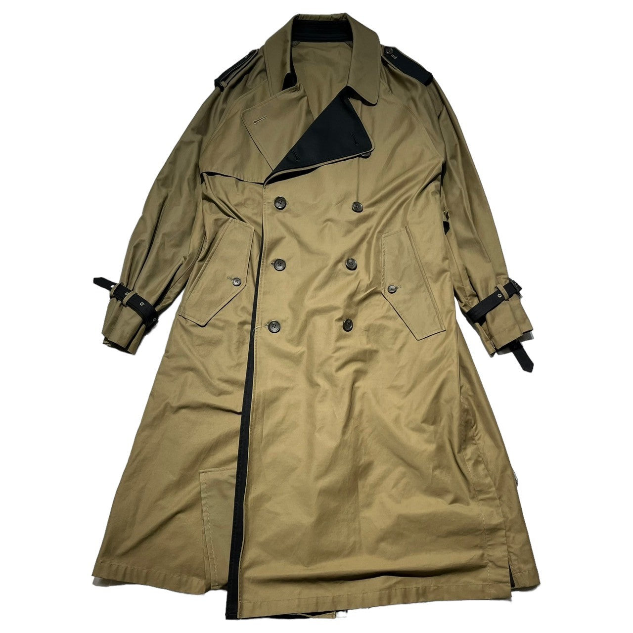 stein(シュタイン) OVERSIZED CONTRAST TRENCH COAT オーバーサイズド コントラスト トレンチコート ST.485 S ダークベージュ