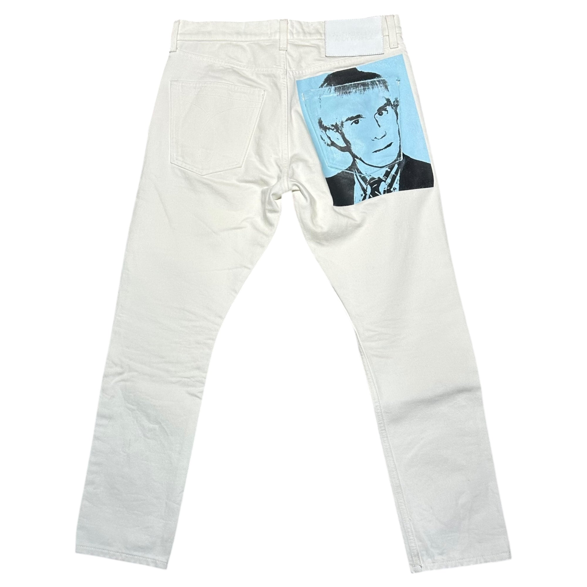 Calvin Klein Jeans(カルバンクラインジーンズ) ANDY WARHOL Face Print Denim Pants カルバン クライン フェイス プリント デニム パンツ PW-16A-PW-21A W31 L30 ホワイト