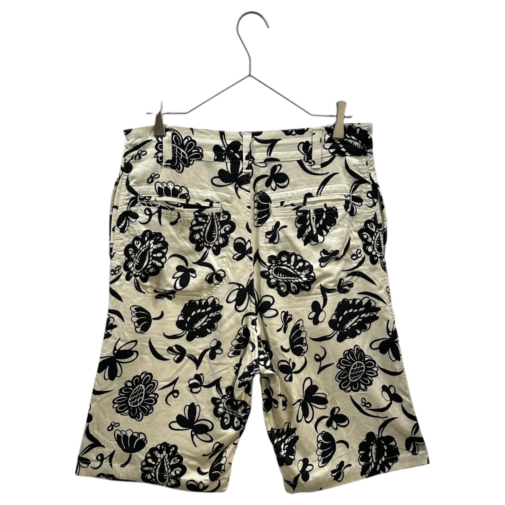 COMME des GARCONS JUNYA WATANABE MAN(コムデギャルソンジュンヤワタナベマン) 2017SS Floral-Print Rayon Shorts フローラル プリント レーヨン ショーツ ハーフパンツ WS-P035 XS アイボリー×ブラック AD2016