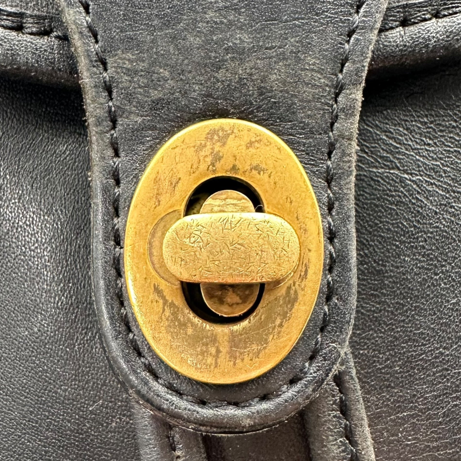 OLD COACH(オールドコーチ) Vintage Turnlock All-Leather Backpack ヴィンテージ ターンロック オールレザー リュック 101-76 ブラック