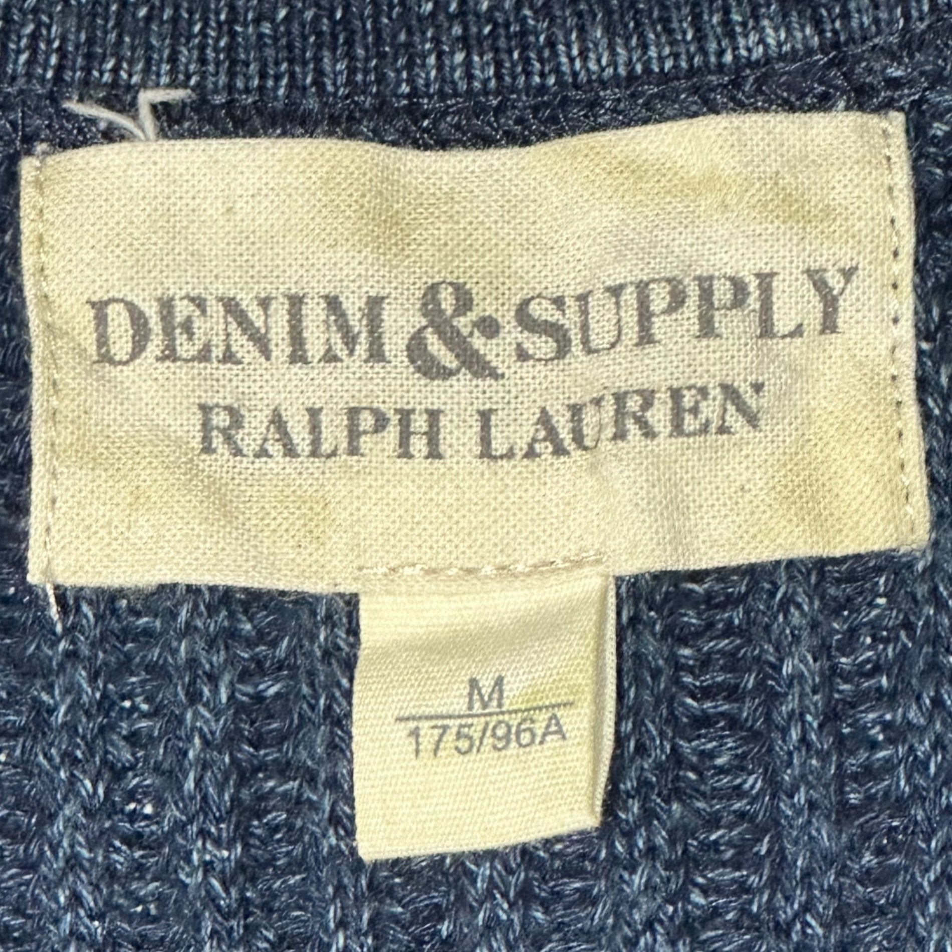 DENIM & SUPPLY RALPH LAUREN(デニム&サプライラルフローレン) Indigo-dyed Long-Sleeve Henley Neck Knit インディゴ染め 長袖 ヘンリーネック ニット 788504698001 M インディゴ